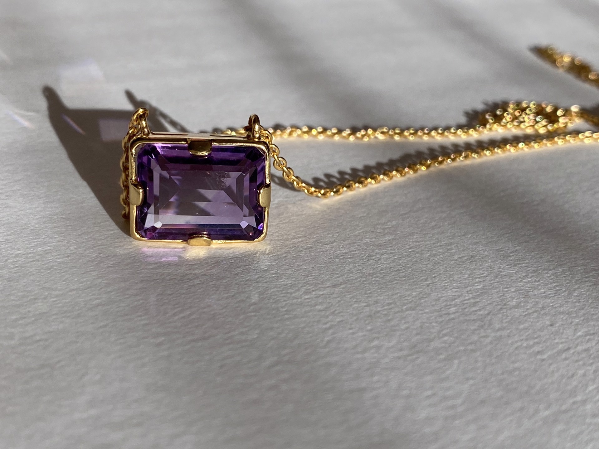Box Style Necklace - Amethyst by J.Catma