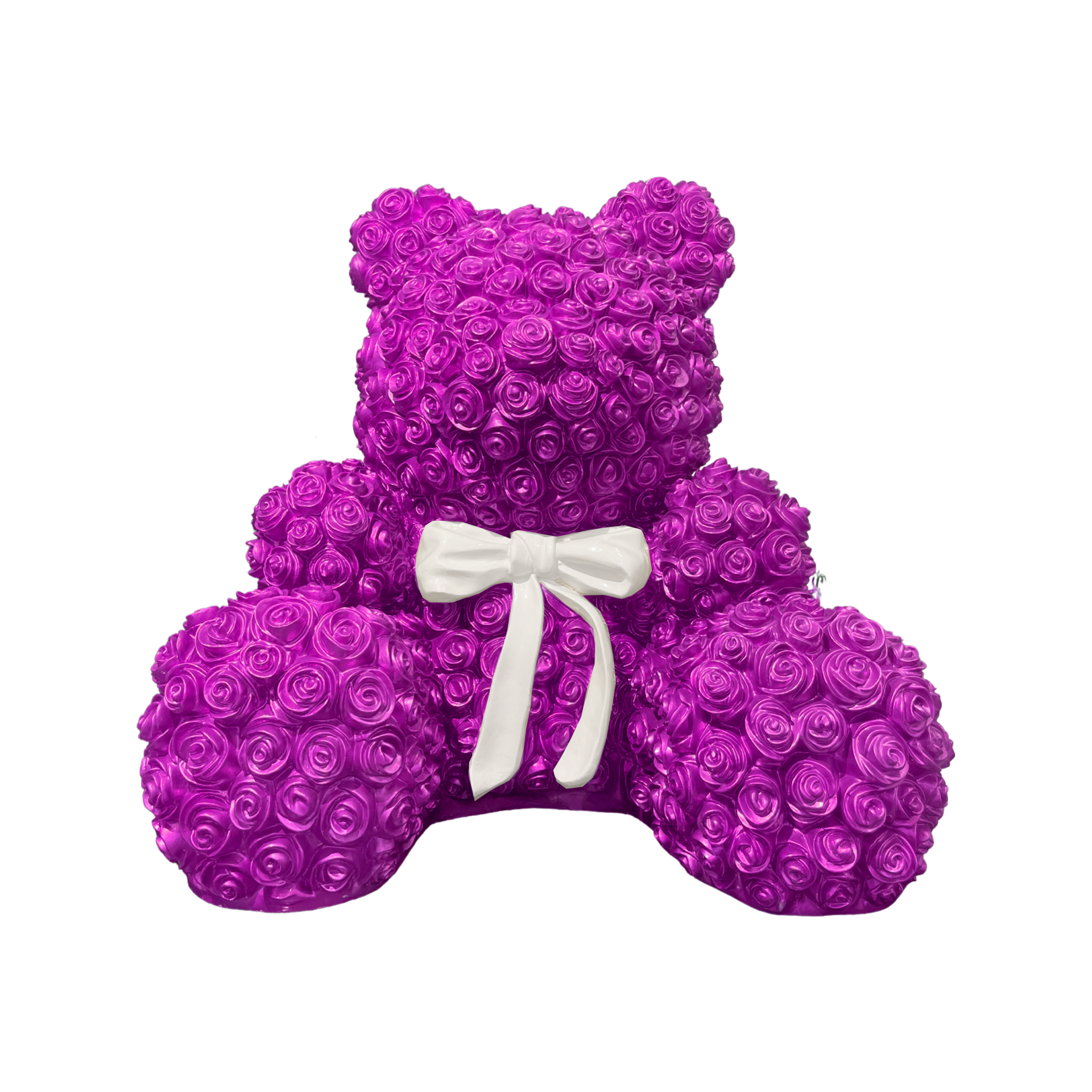 Hot Pink Flower Bear by Flower Bears Sculptures by Elena Bulatova