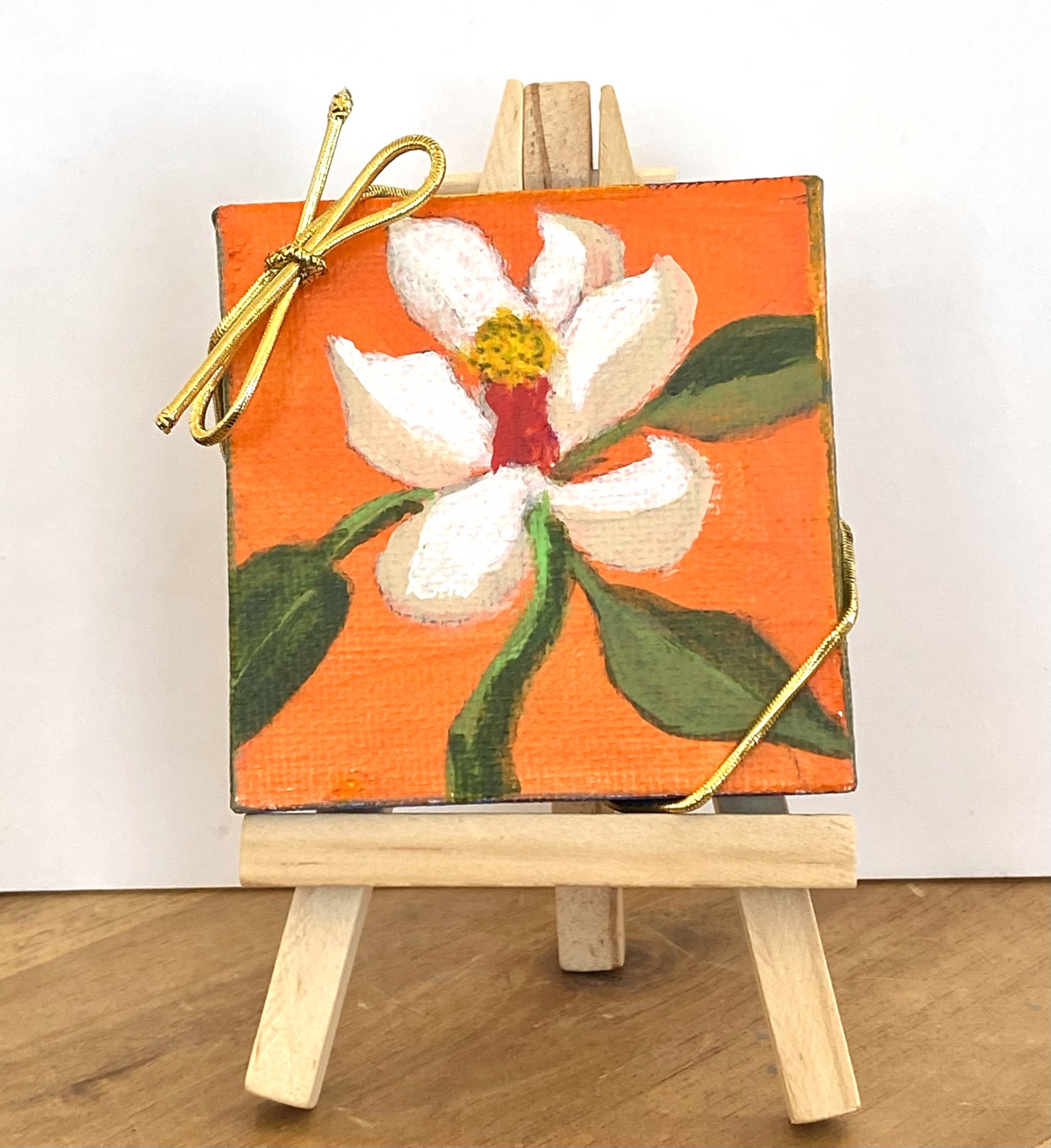 Orange Magnolia Mini Painting #2 by Elke Briuer