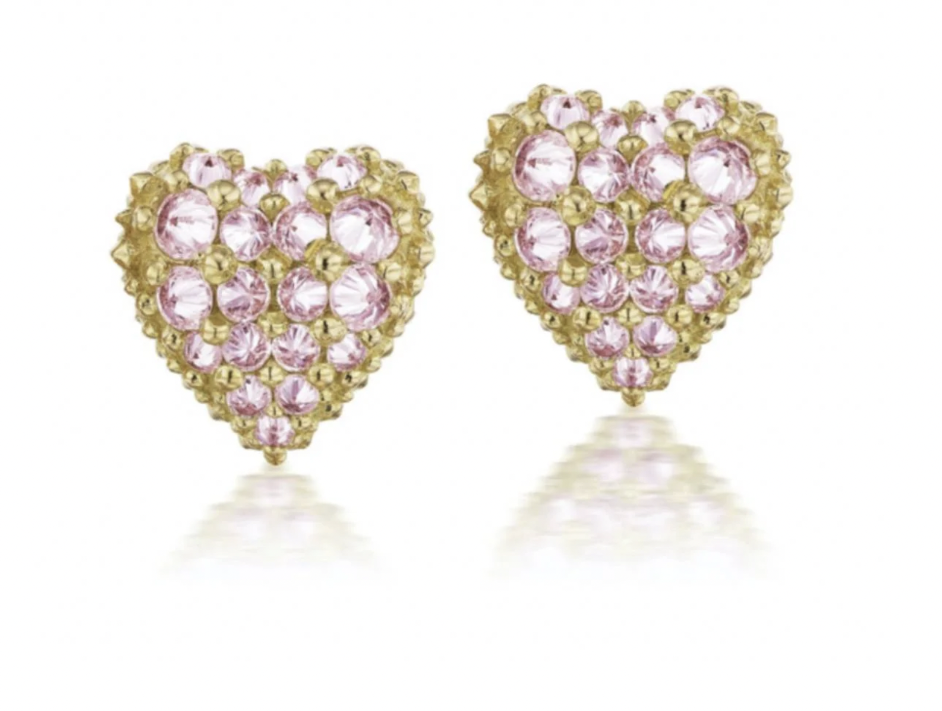 Pink Sapphire Pierce Your Heart Studs by Ana Katarina