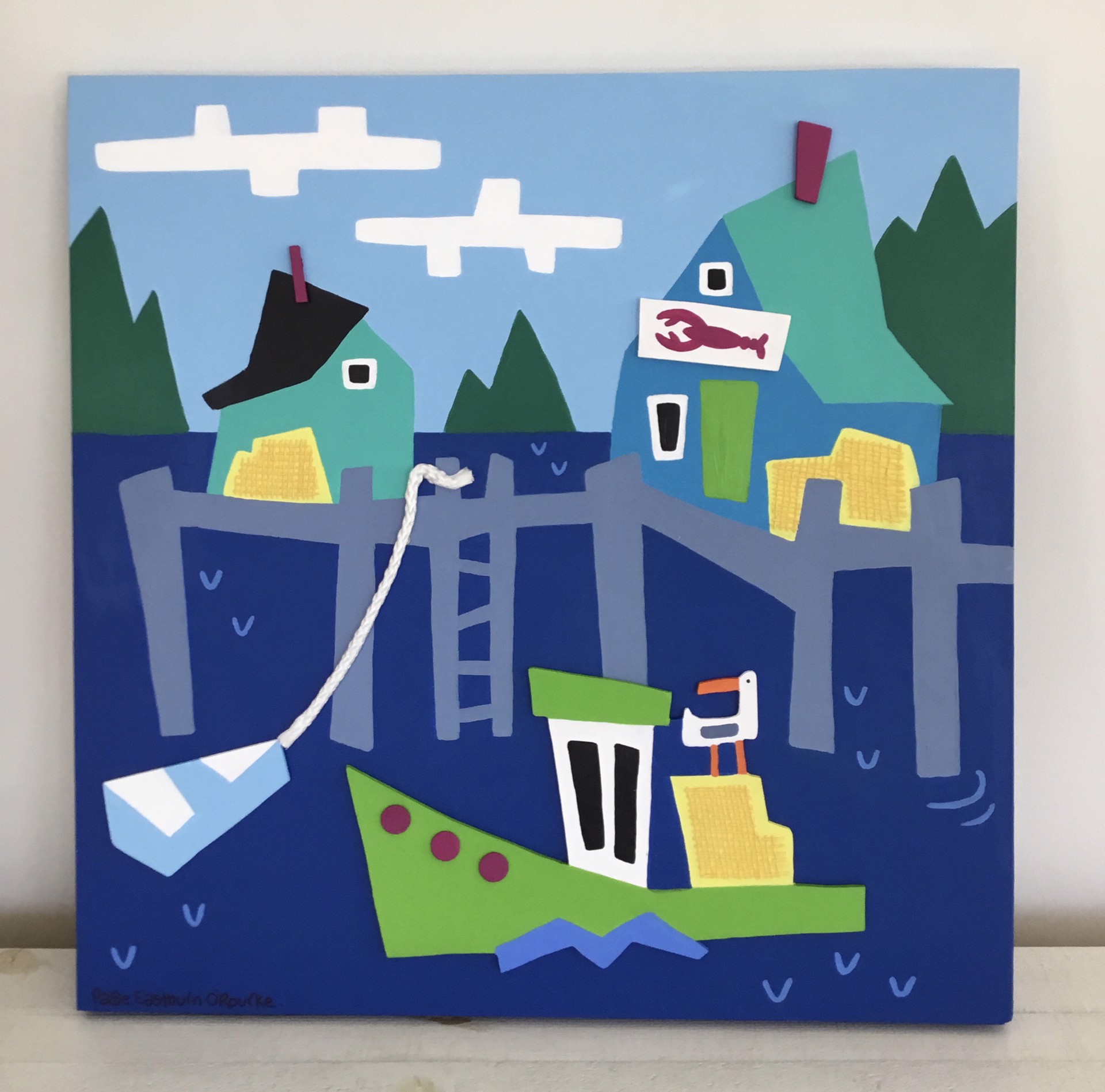 Sheepscot Bay Dock by Page Eastburn O'Rourke Portland Art Gallery