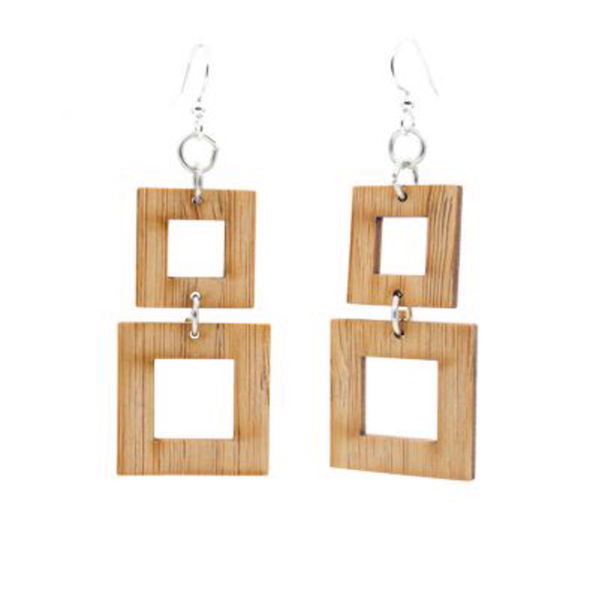 Earrings - Squared Bamboo - 969 by Indigo Desert Ranch - Wood Jewelry