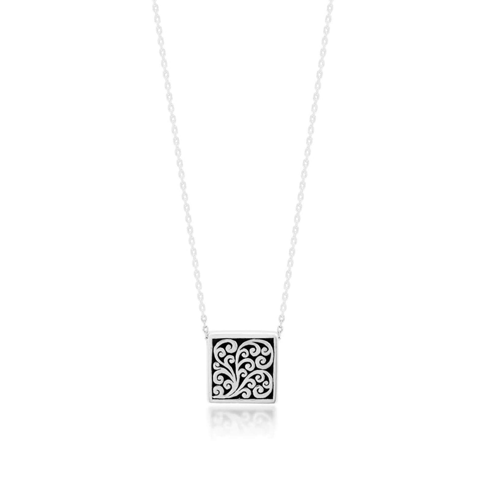 1080 Square Pendant LH Scroll Necklace (SO) by Lois Hill