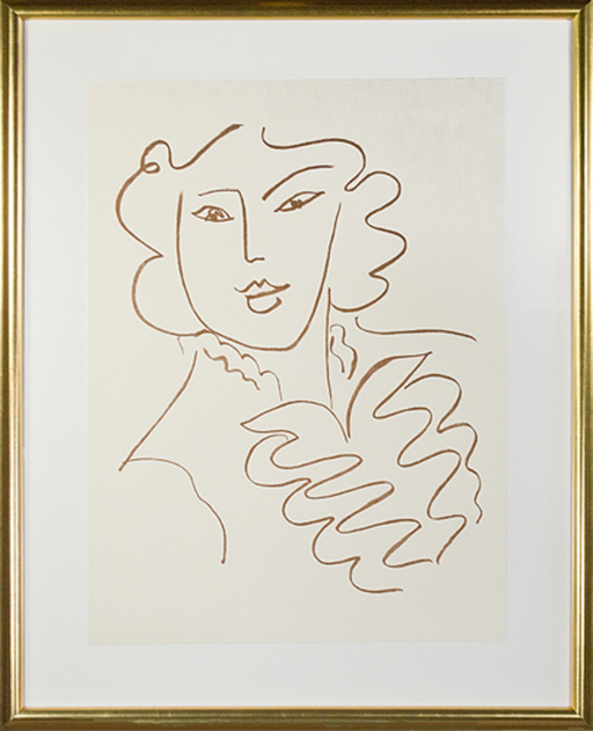 Woman w/Ruffled Blouse & Open Collar (from Florilege des Amours de Ronsard Portfolio) by Henri Matisse