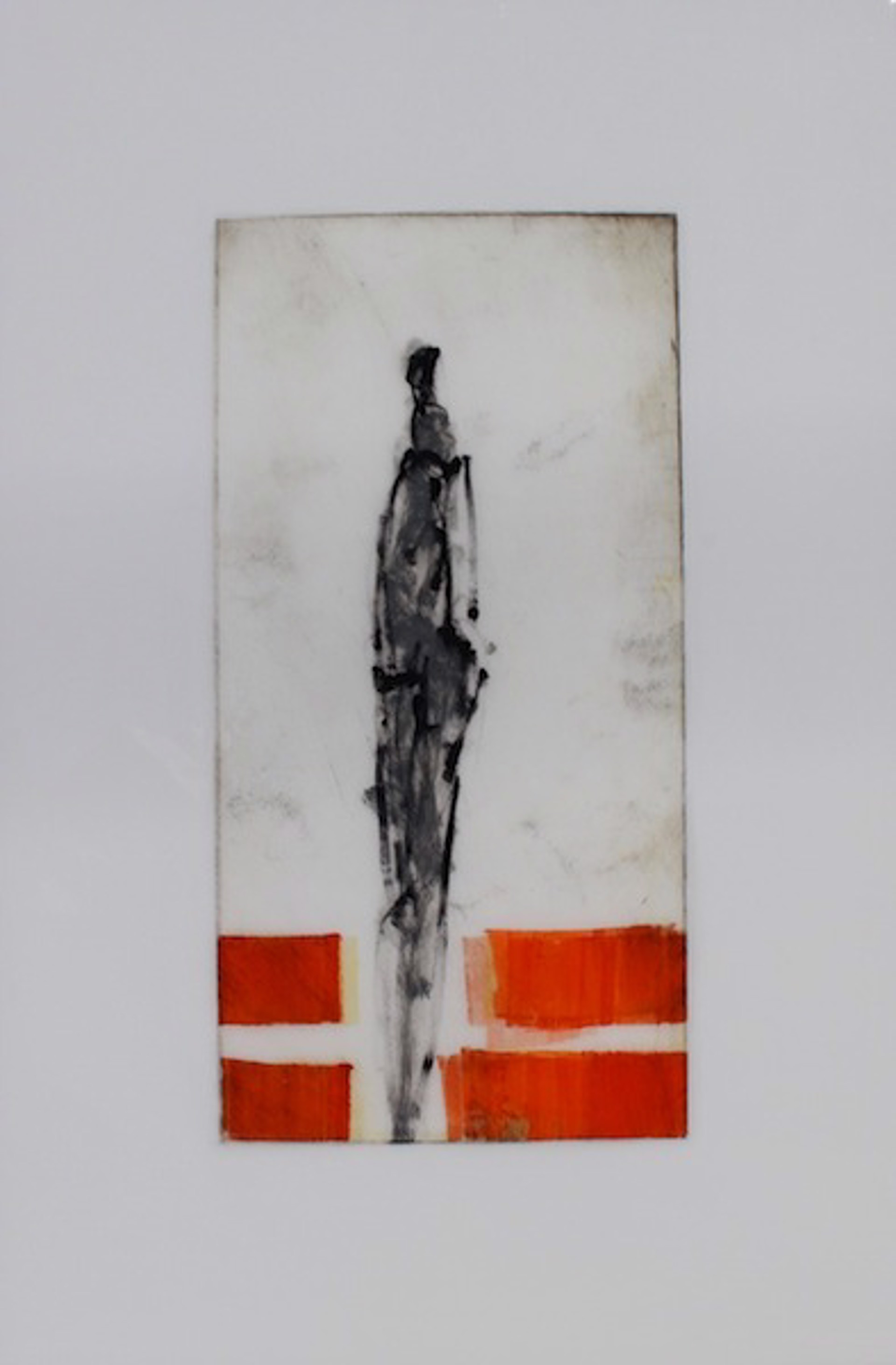 Tall Figure with Double Red Stripes by Brigitte McReynolds
