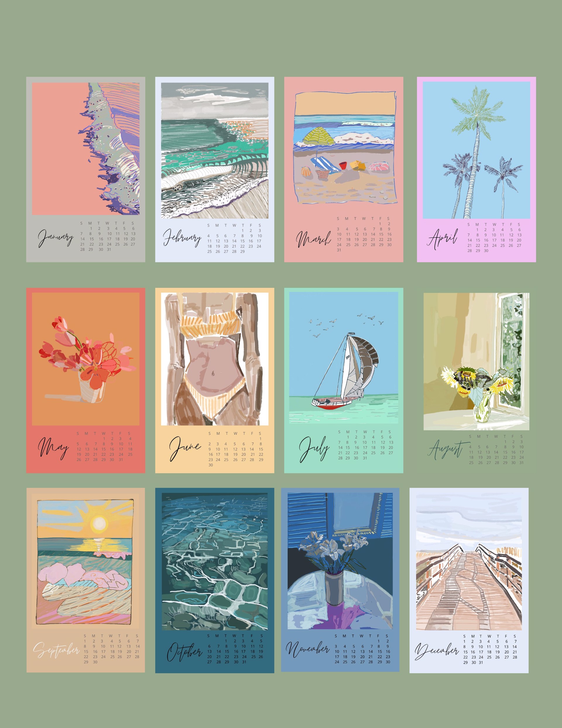 2024 Coastal Calendar by Andrea Naylor