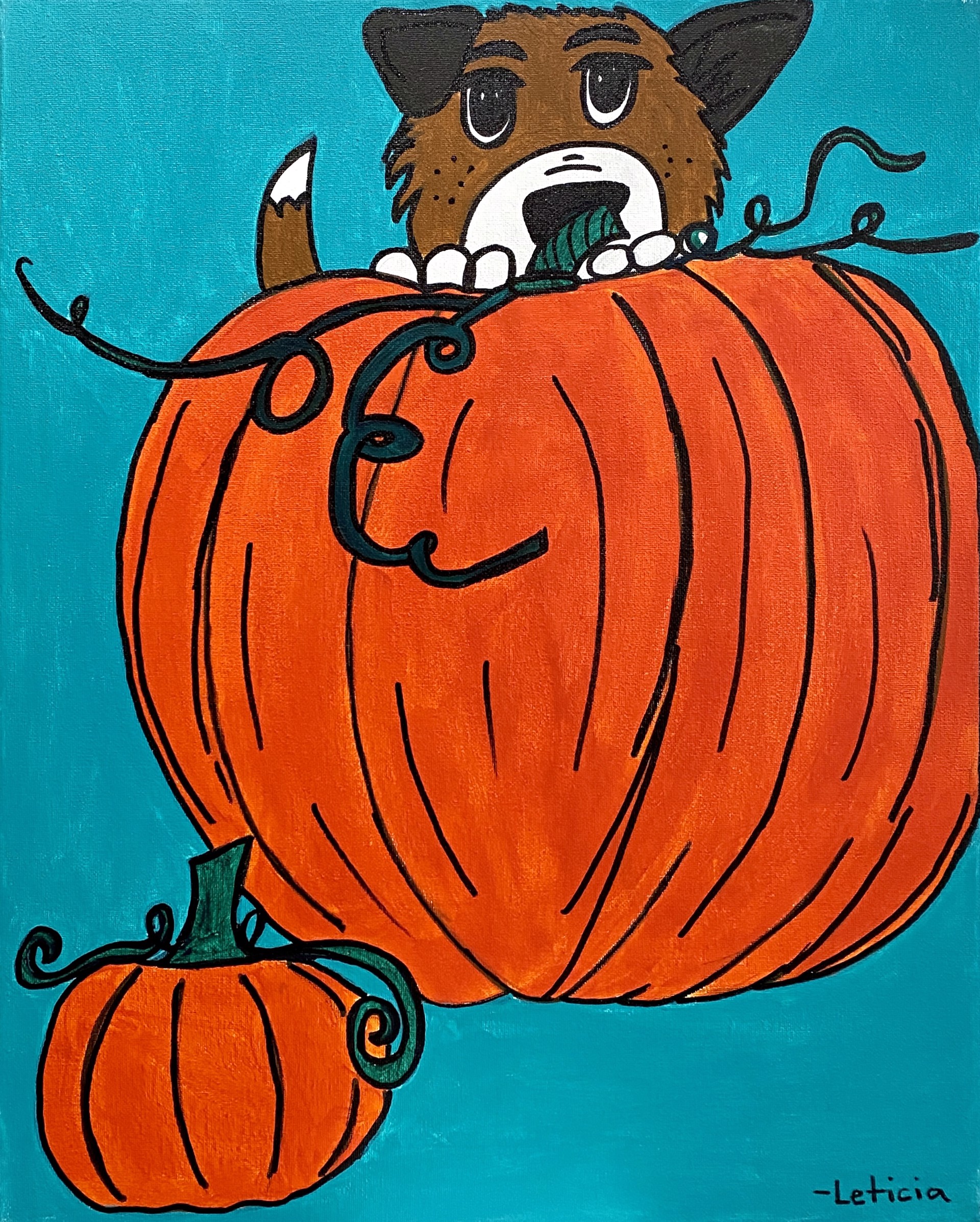 "Pumpkin Pup" by Leticia (One Step Beyond) by Art One Foundation
