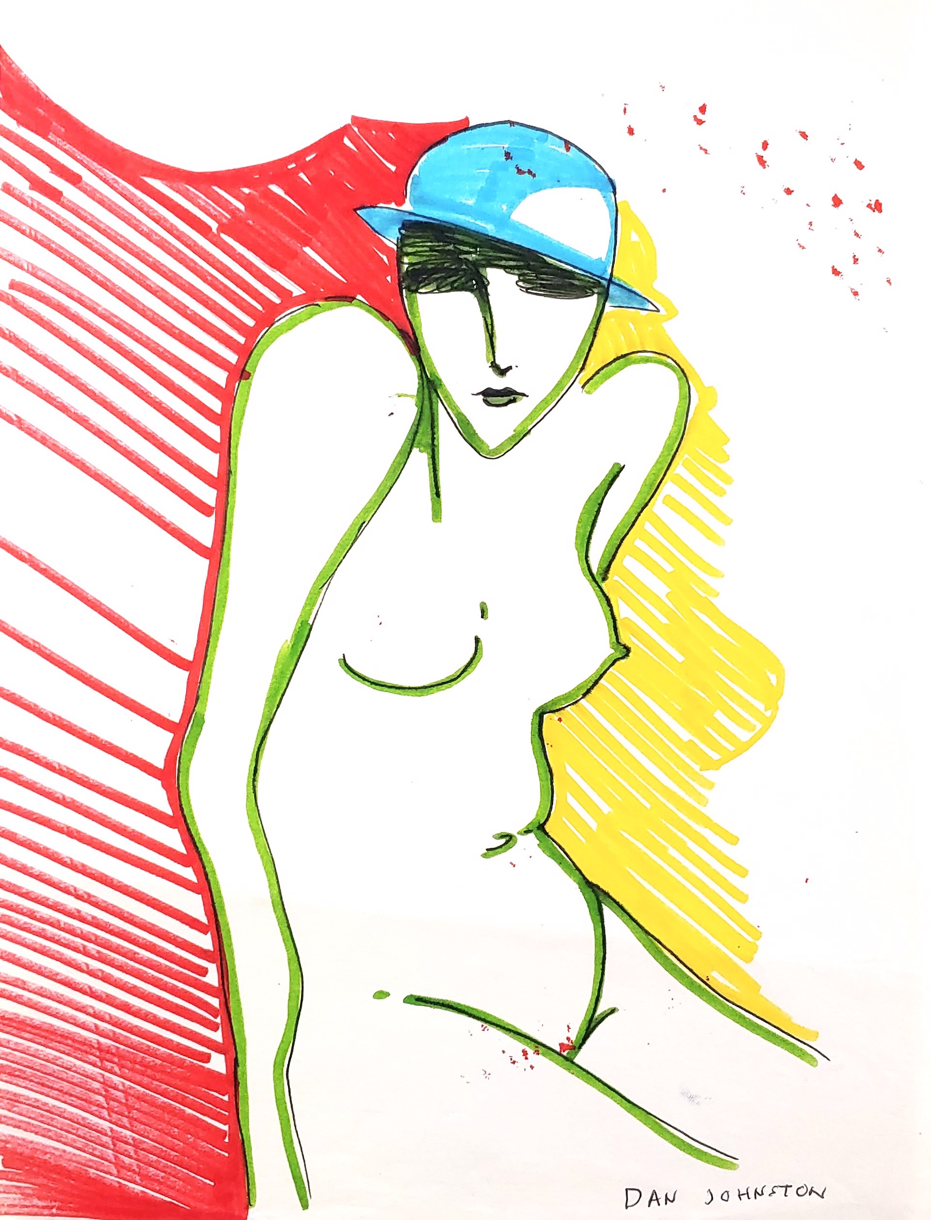 Slant Hat Nude by Daniel Johnston