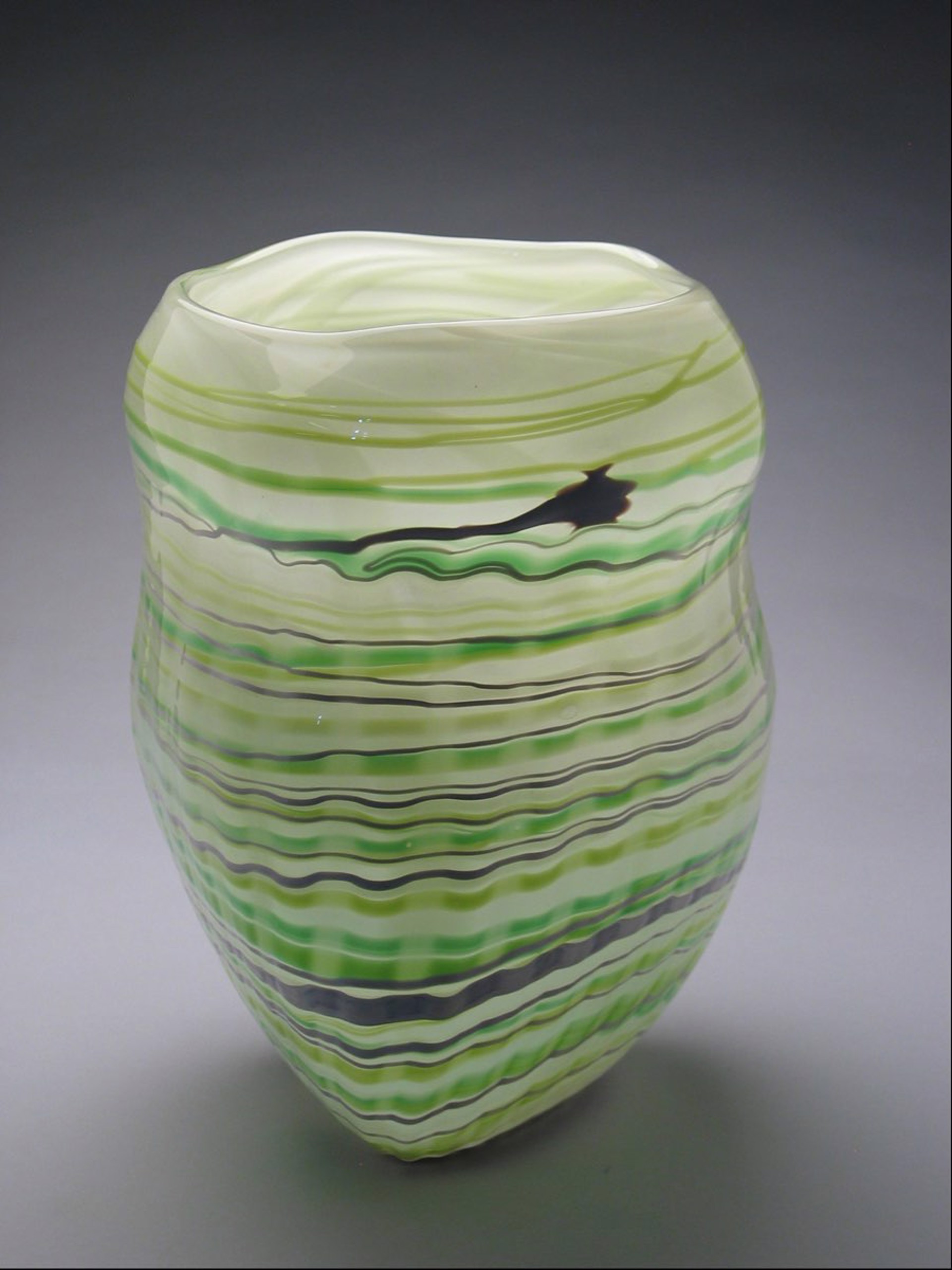 Lime Mint Painted Pot by Rene Culler