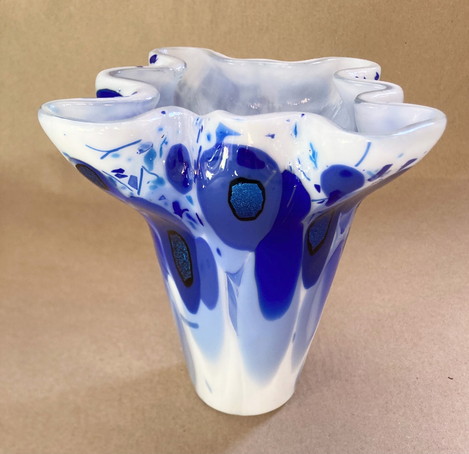 Blue and White Poppy Vase by Doug and Barbara Henderson
