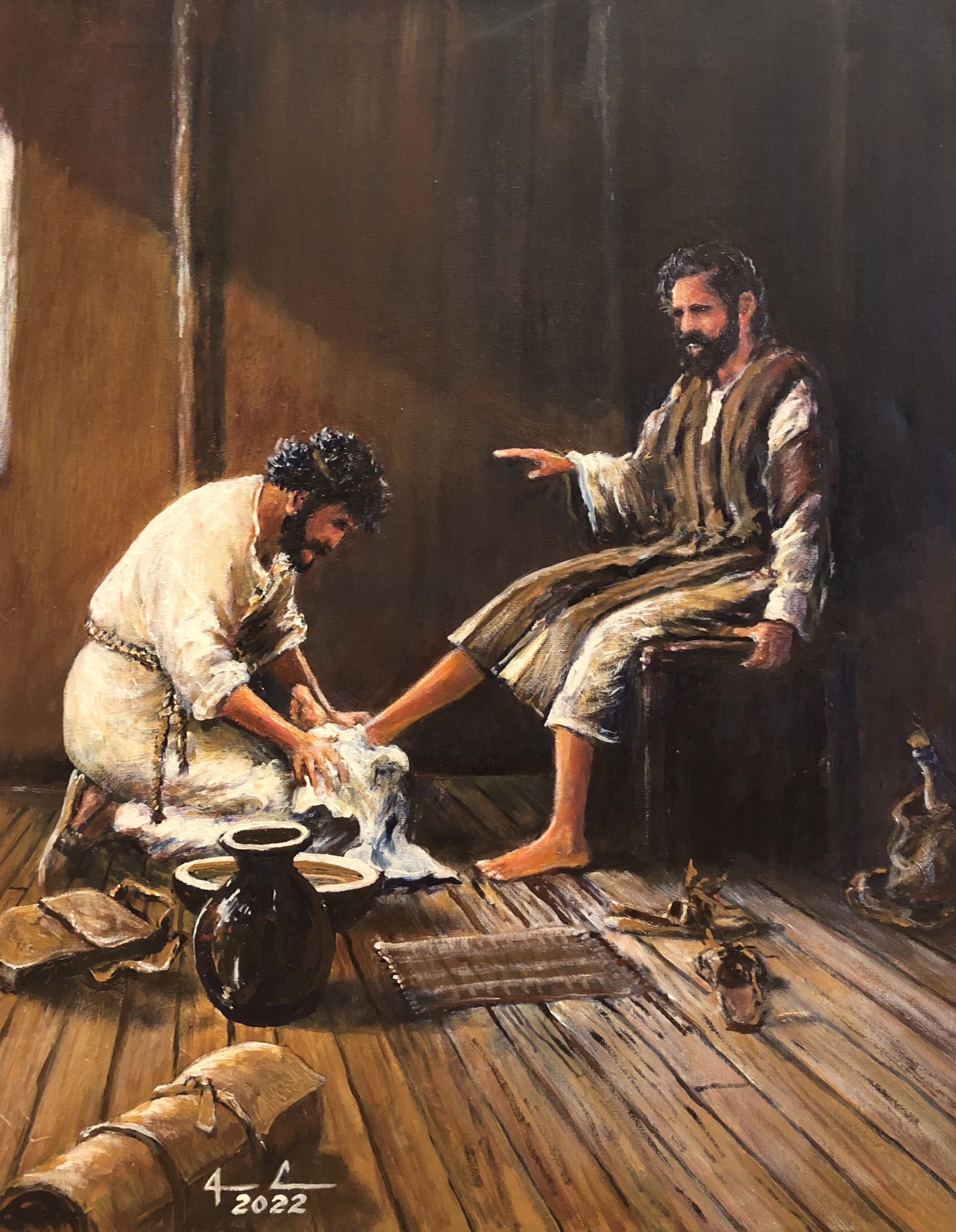 Jesus Washes Peter's Feet by James Conner