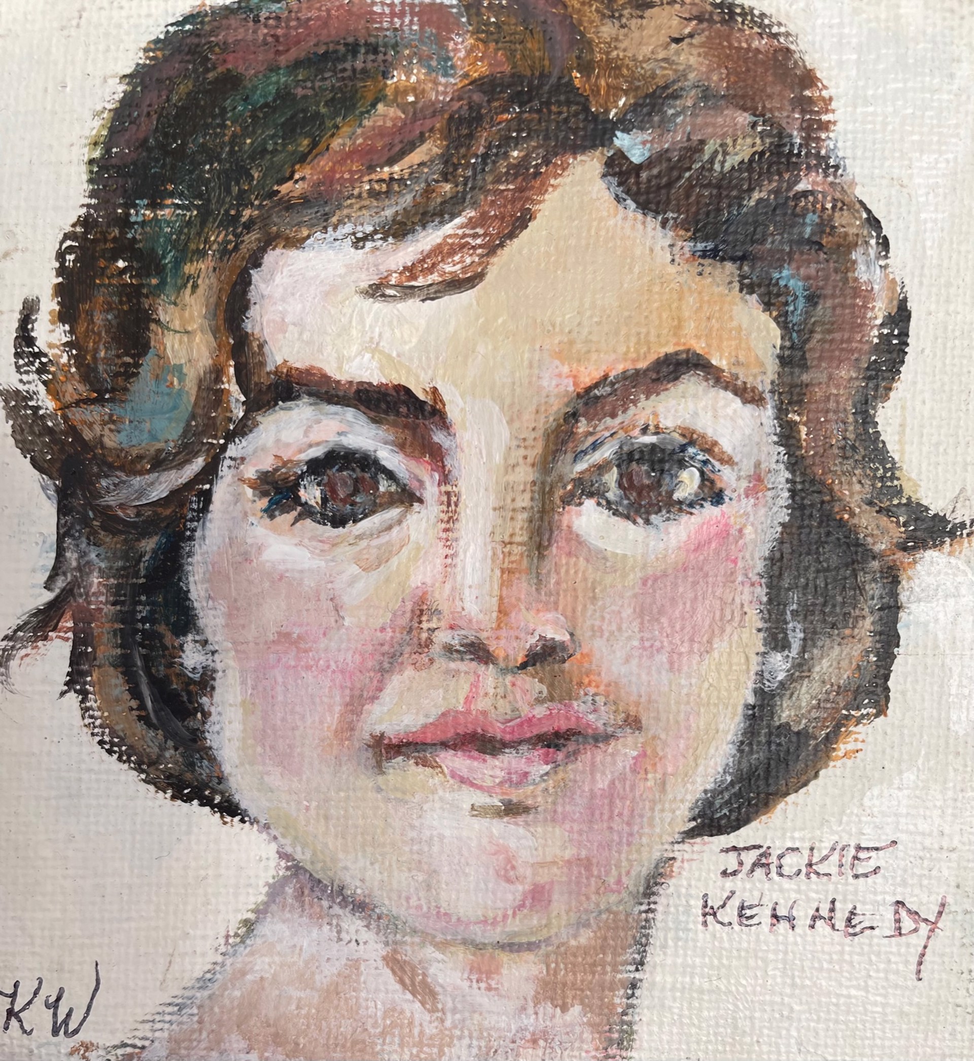 Jackie Kennedy Mini Painting by Kathy Willingham