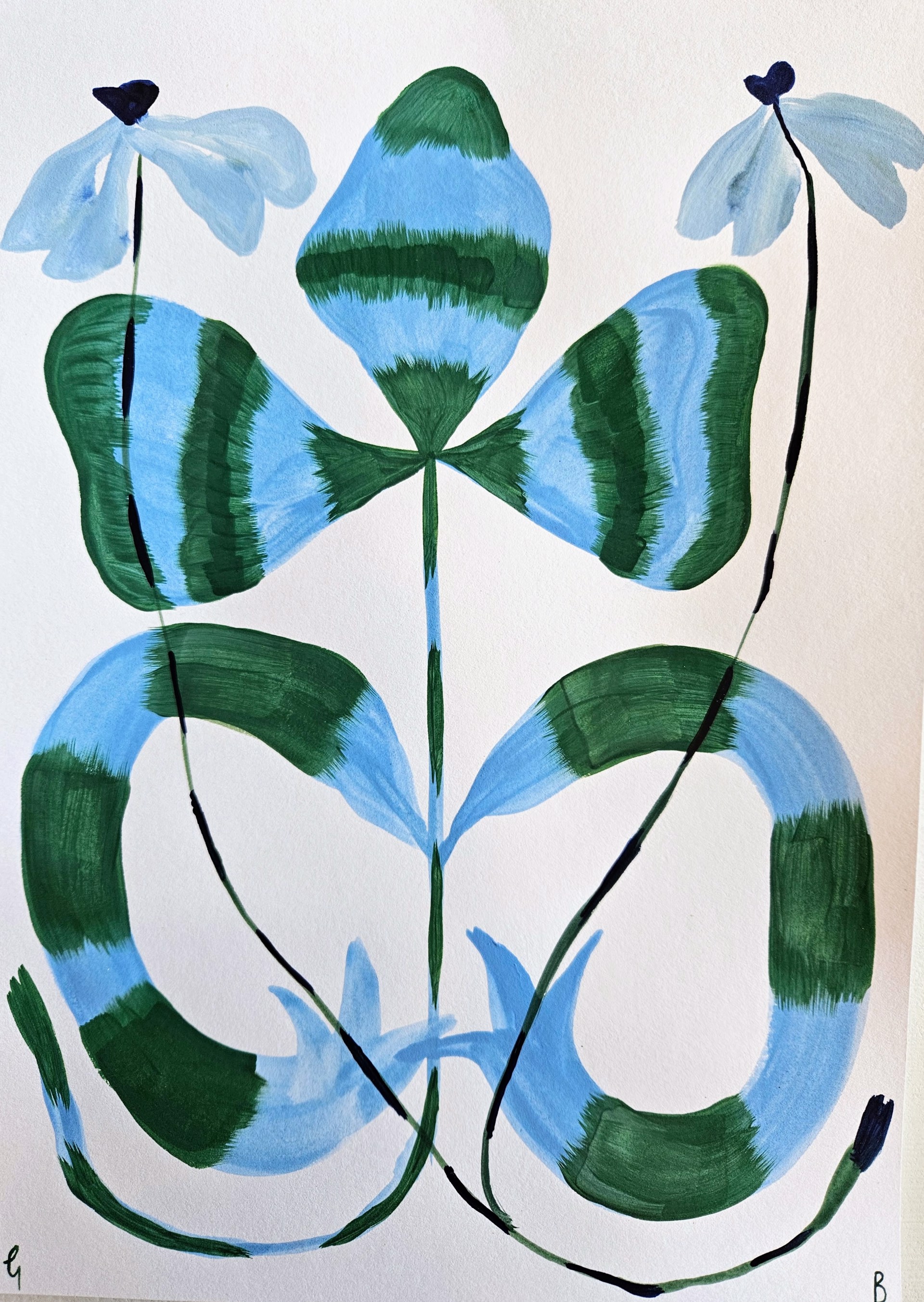 Blue and Green Crest Study by Georgia Beaumont