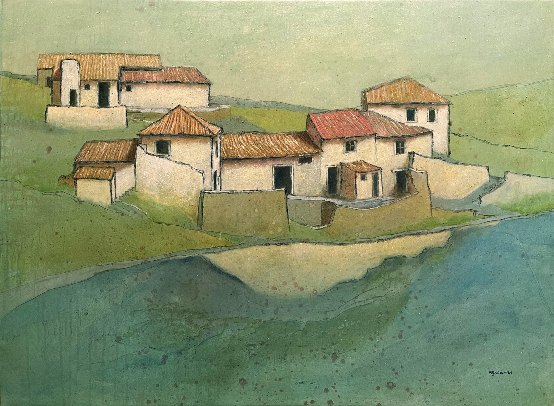 Houses on a Hillside (Azenhas do Mar) by Andy Newman