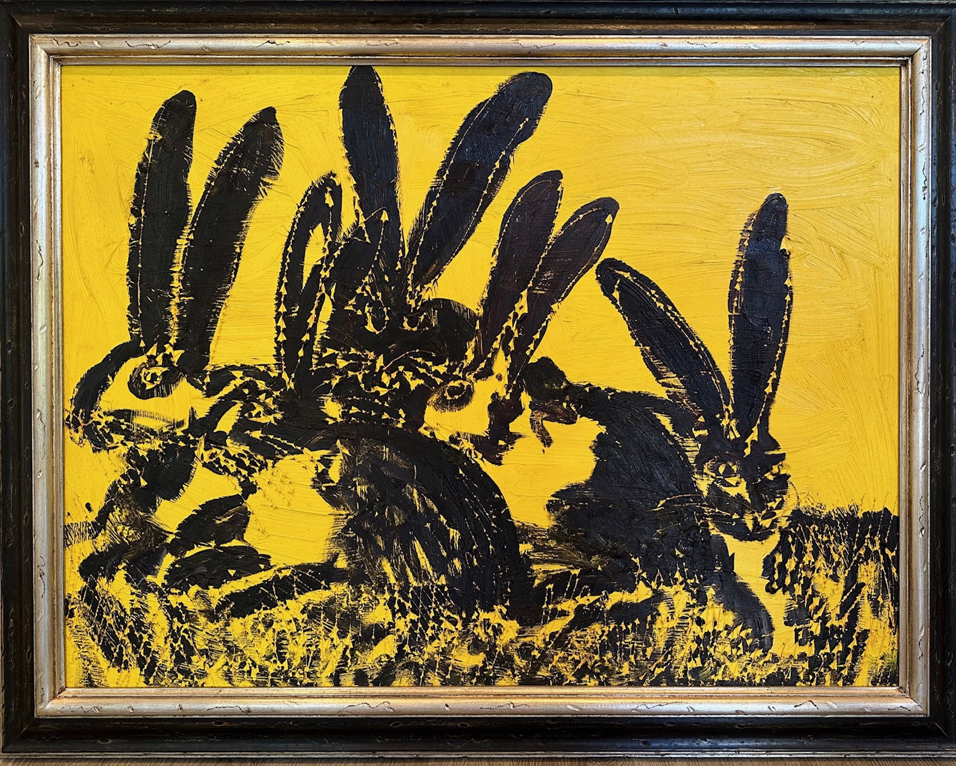Yellow Rabbits by Hunt Slonem