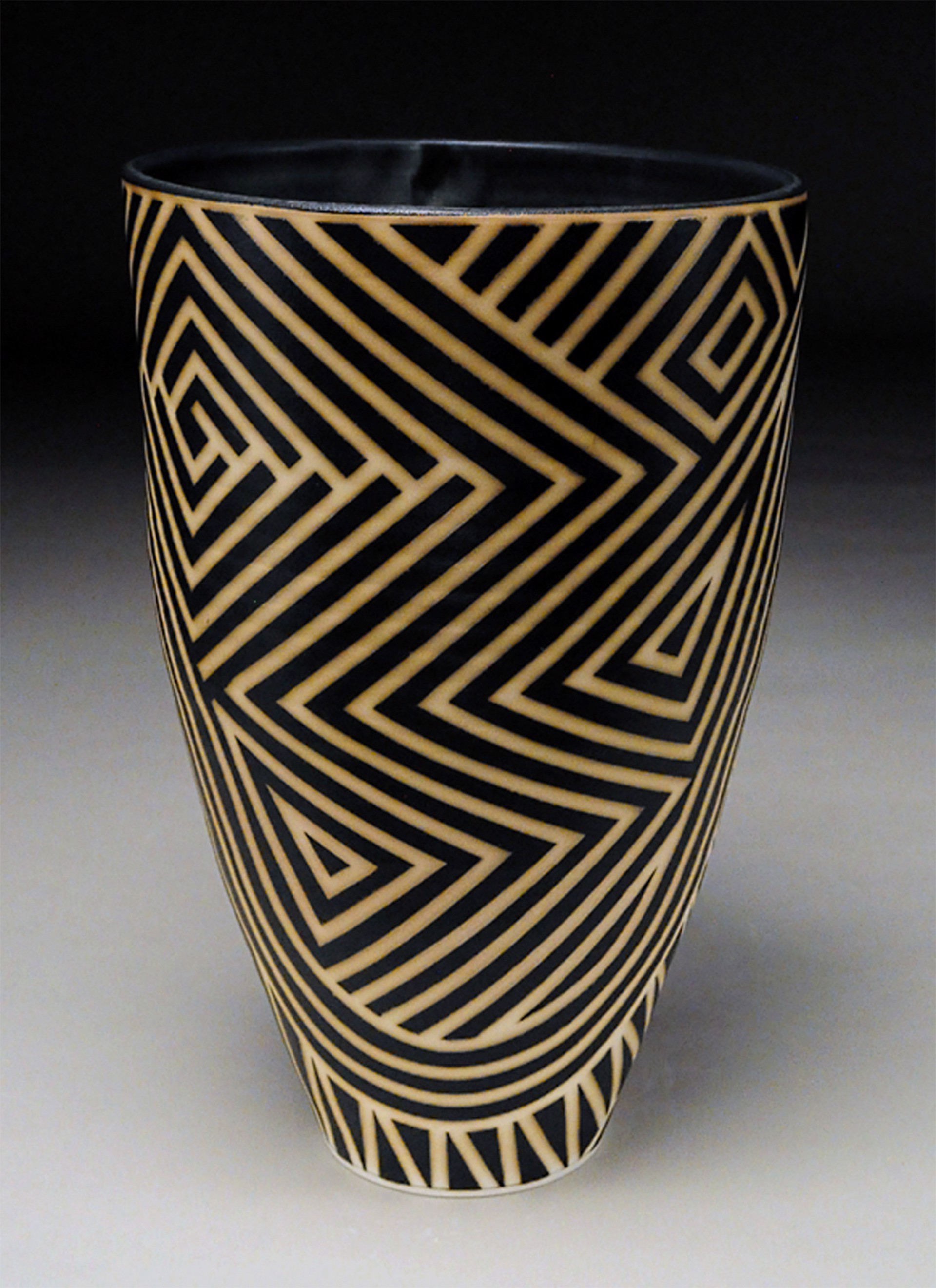 #14- Tall Bowl with Stripes by N B