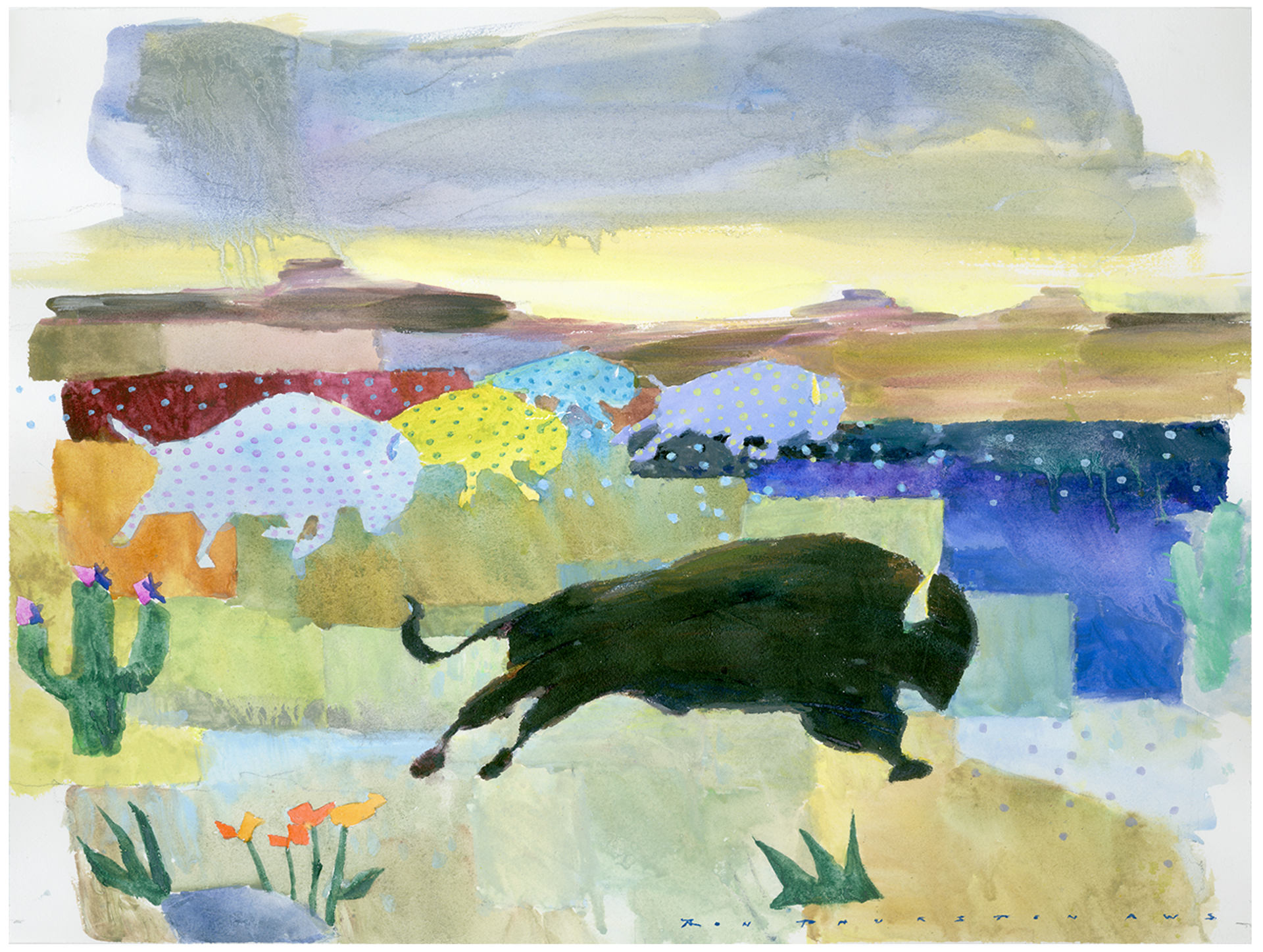 Buffalo Run by Ron Thurston