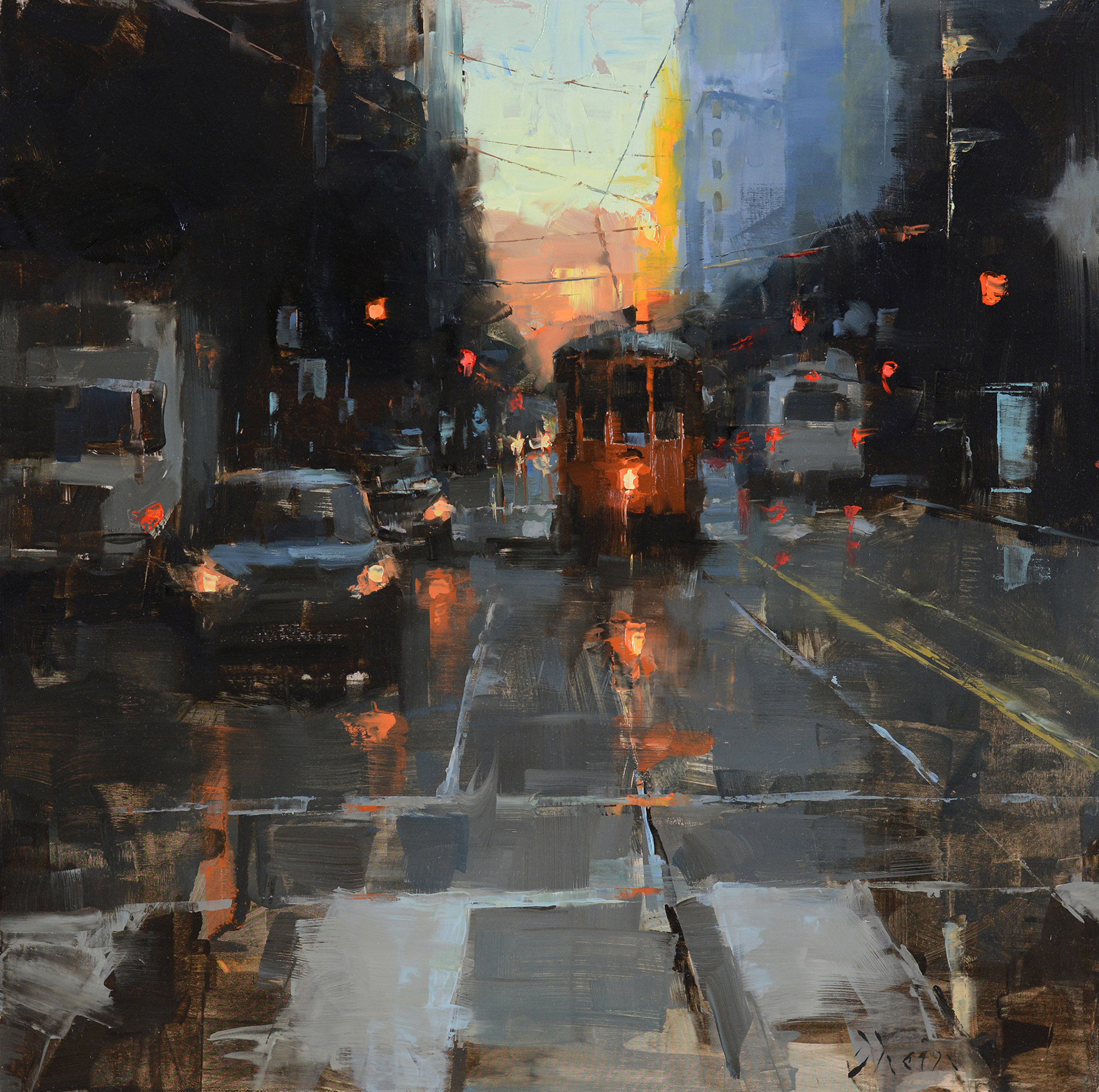 Morning Trolley on Market Street by Jacob Dhein