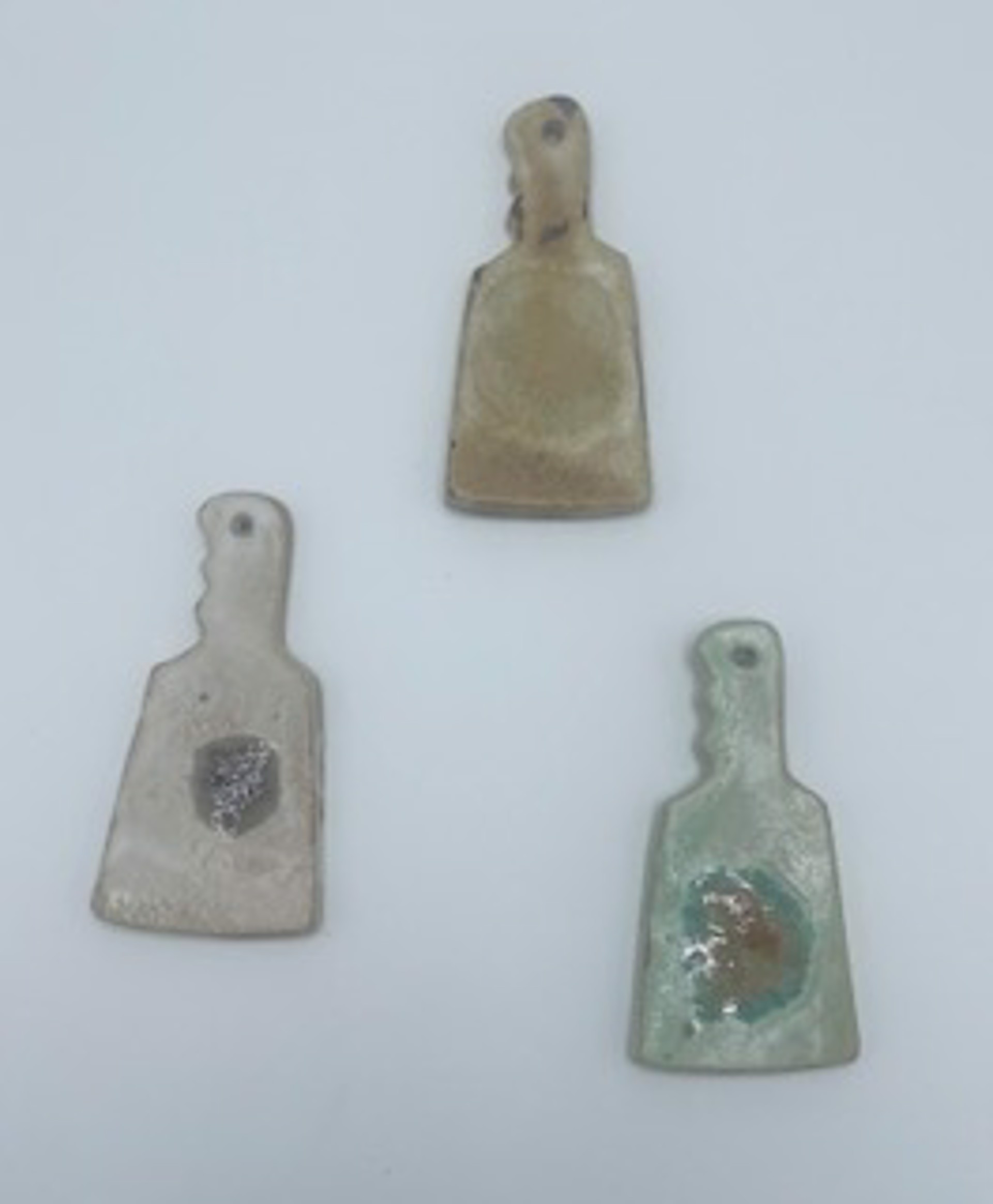 Cowbell Ornament Assorted Glazes by Satterfield Pottery