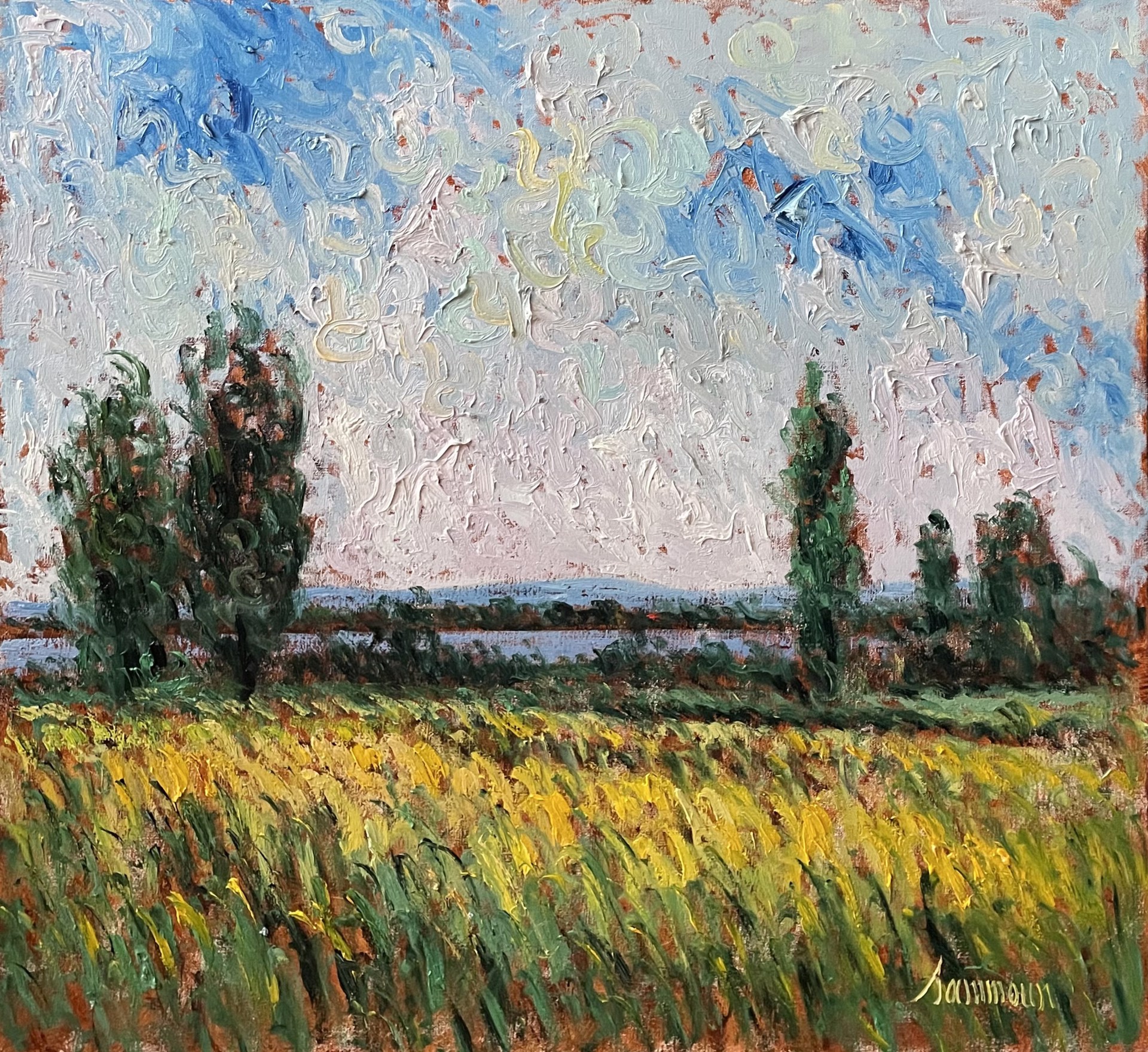 Ile d'Orléans, champ de moutarde, juillet by Samir Sammoun