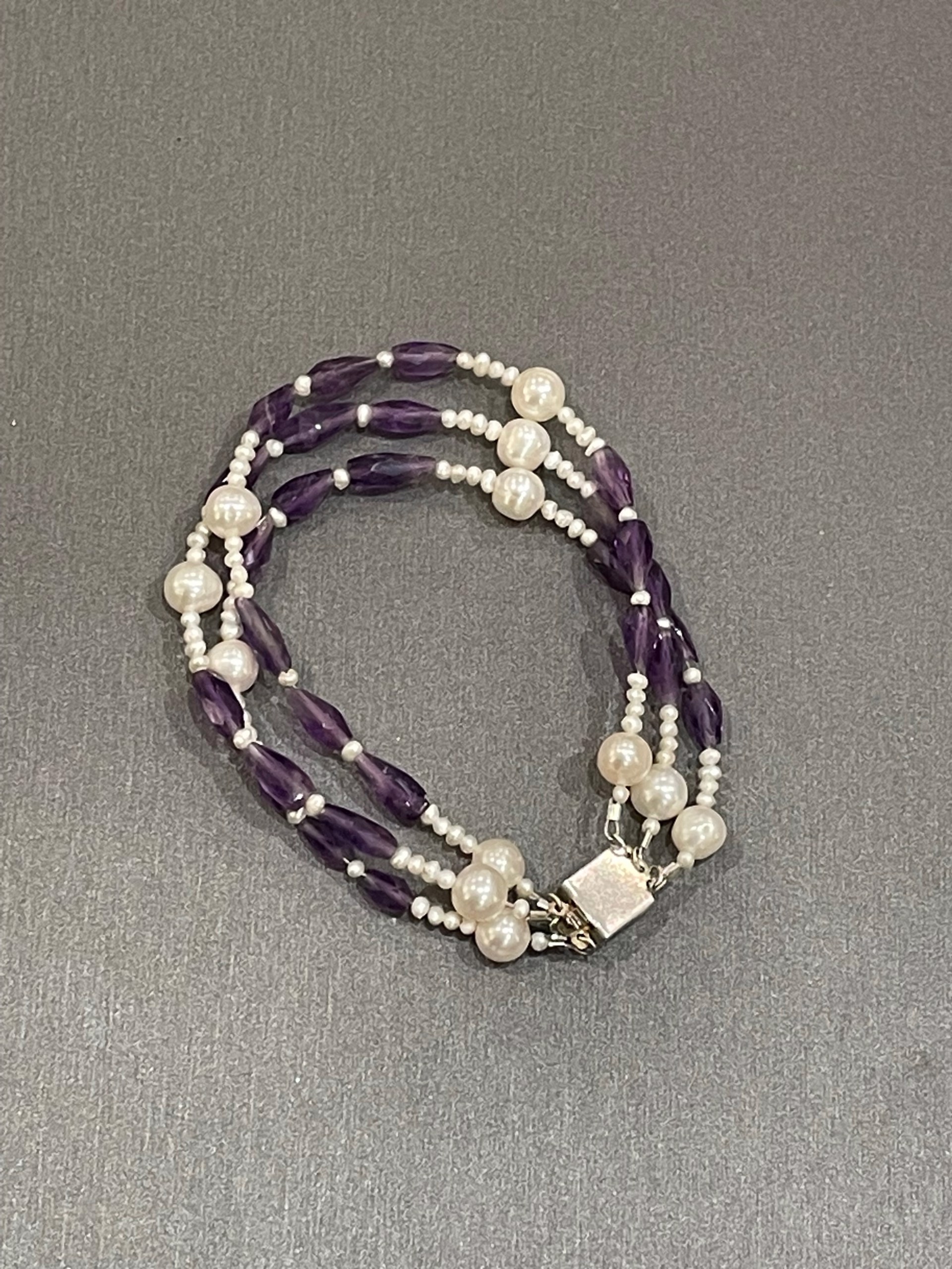 Amethyst and Pearl Bracelet by Patrice Box