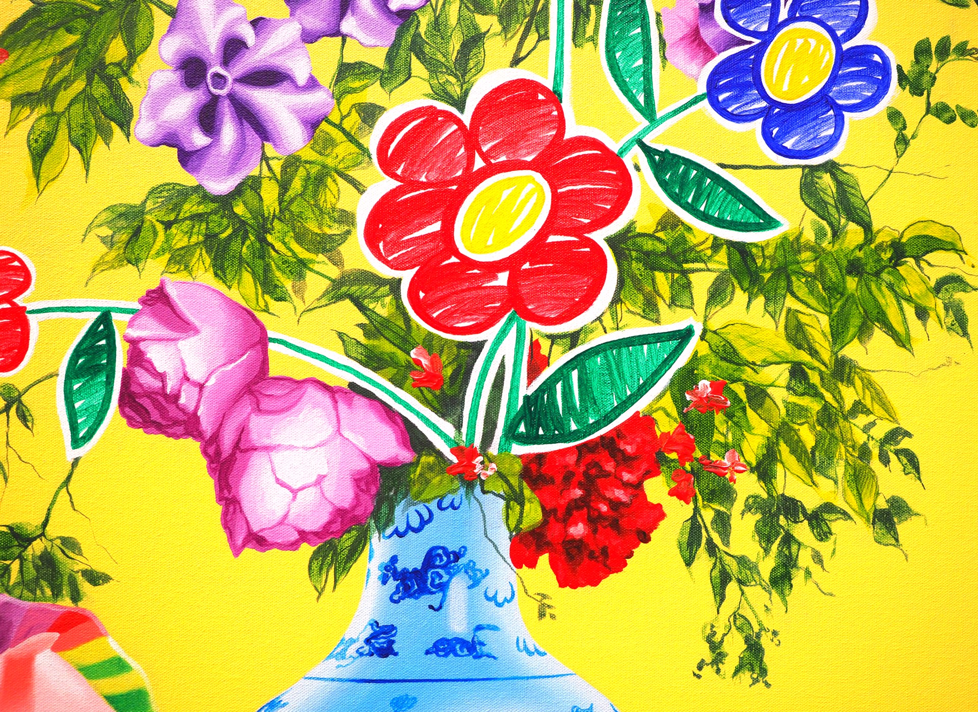 Doodling Flowers and Parrots I by Carlos Gamez de Francisco