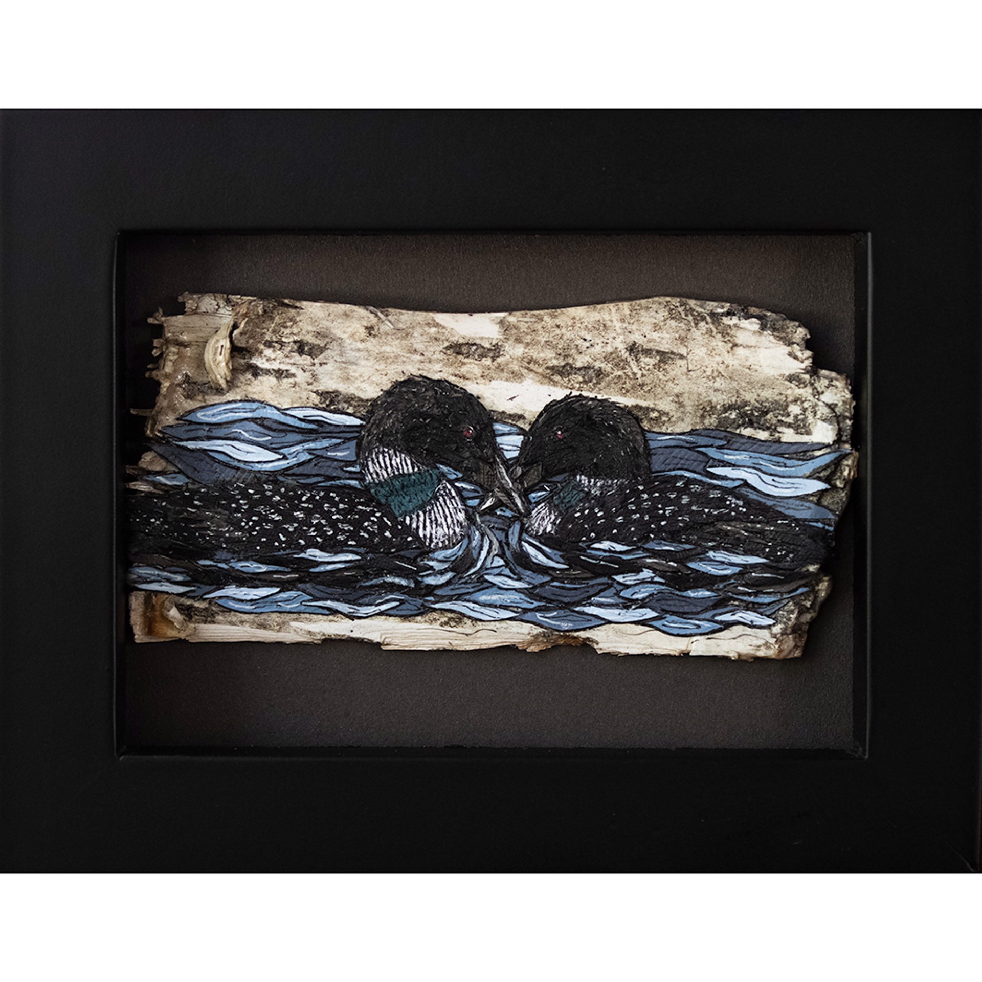 Loon Lovers (Collage) by Willow Bayer
