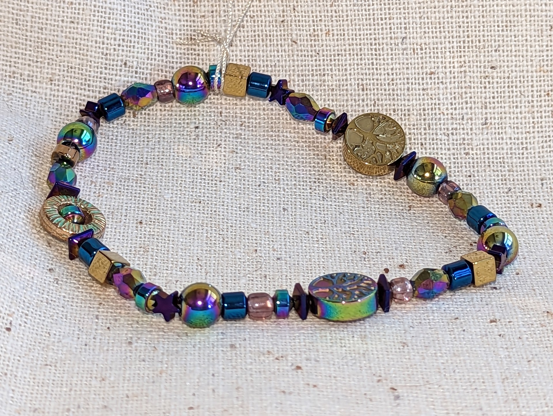 Hematite Tree of Life stretch bracelet by Betty Binder