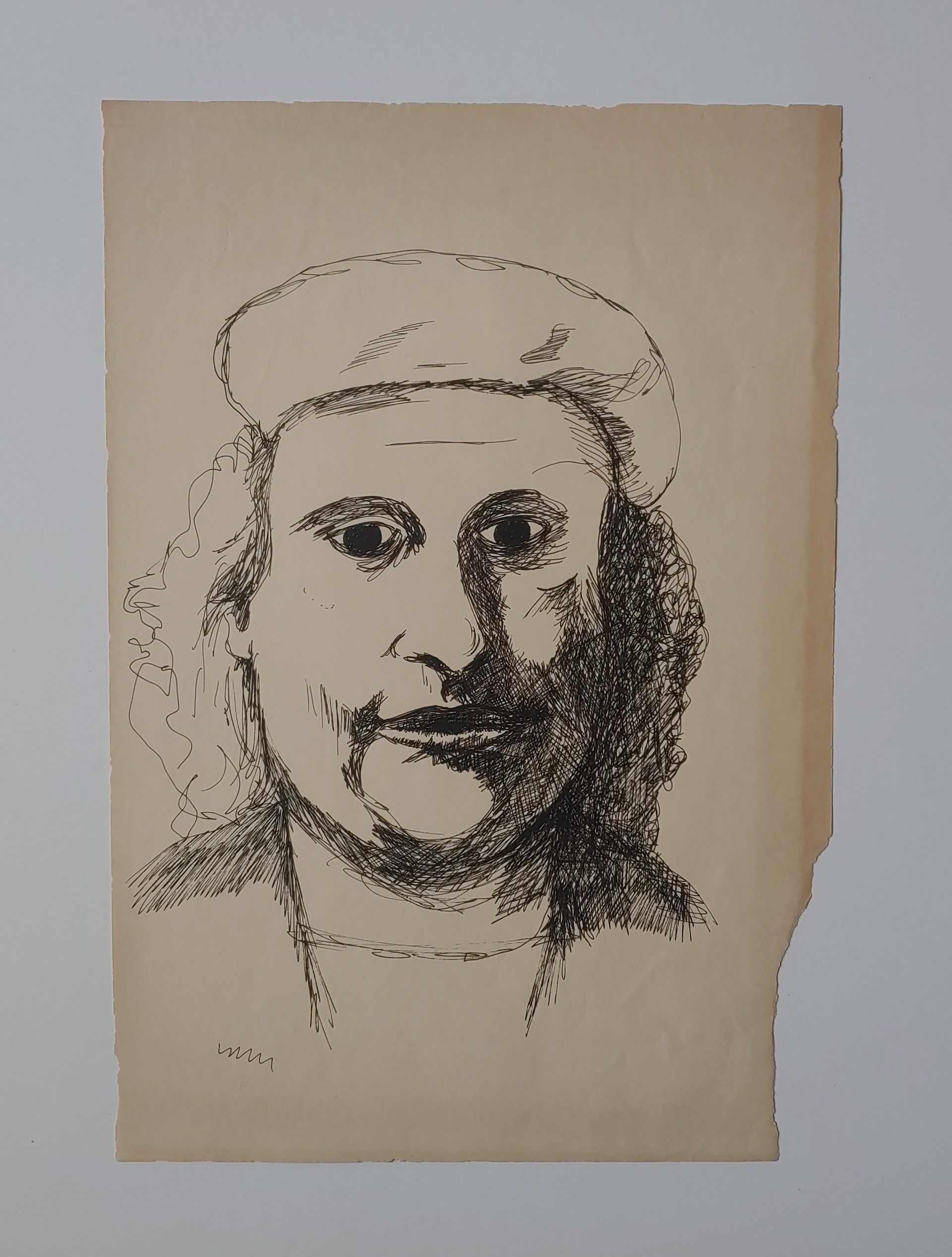 Man in Hat Drawing by David Amdur