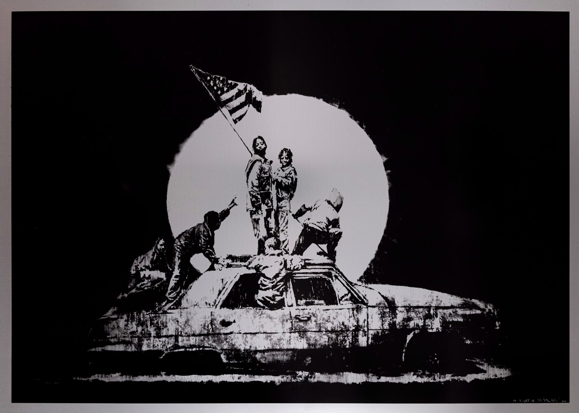 Formica Flag (Silver) by Banksy