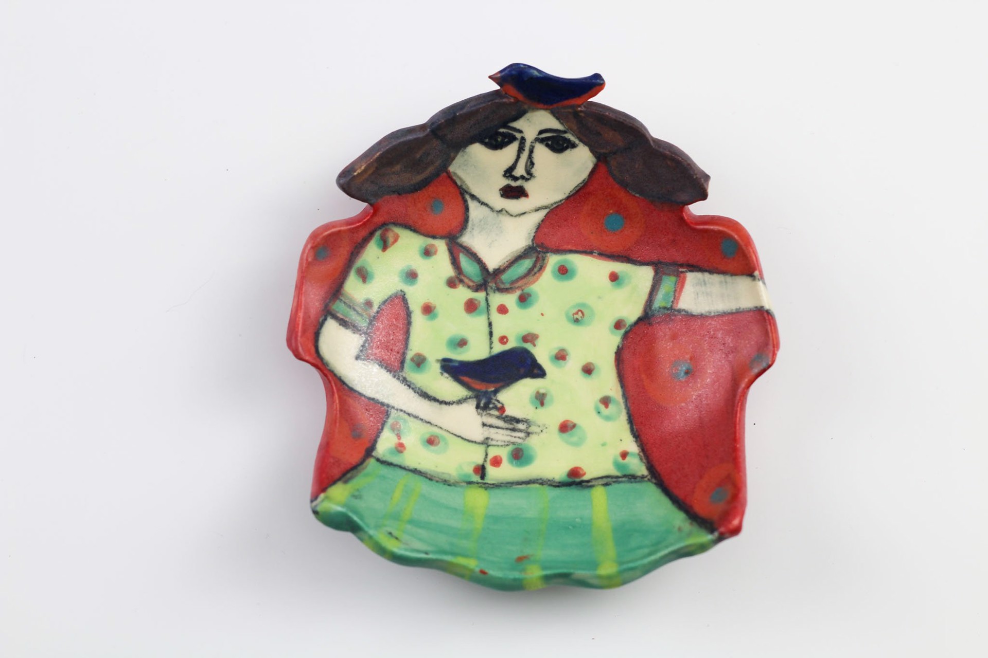 Girl with Birds Spoon Rest by Wendy Olson