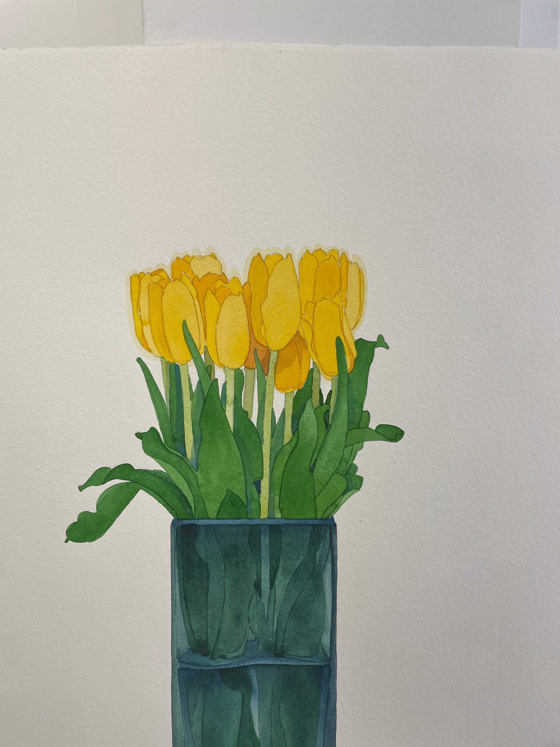 Still life with Yellow Garden Tulips (unframed) by Gary Bukovnik