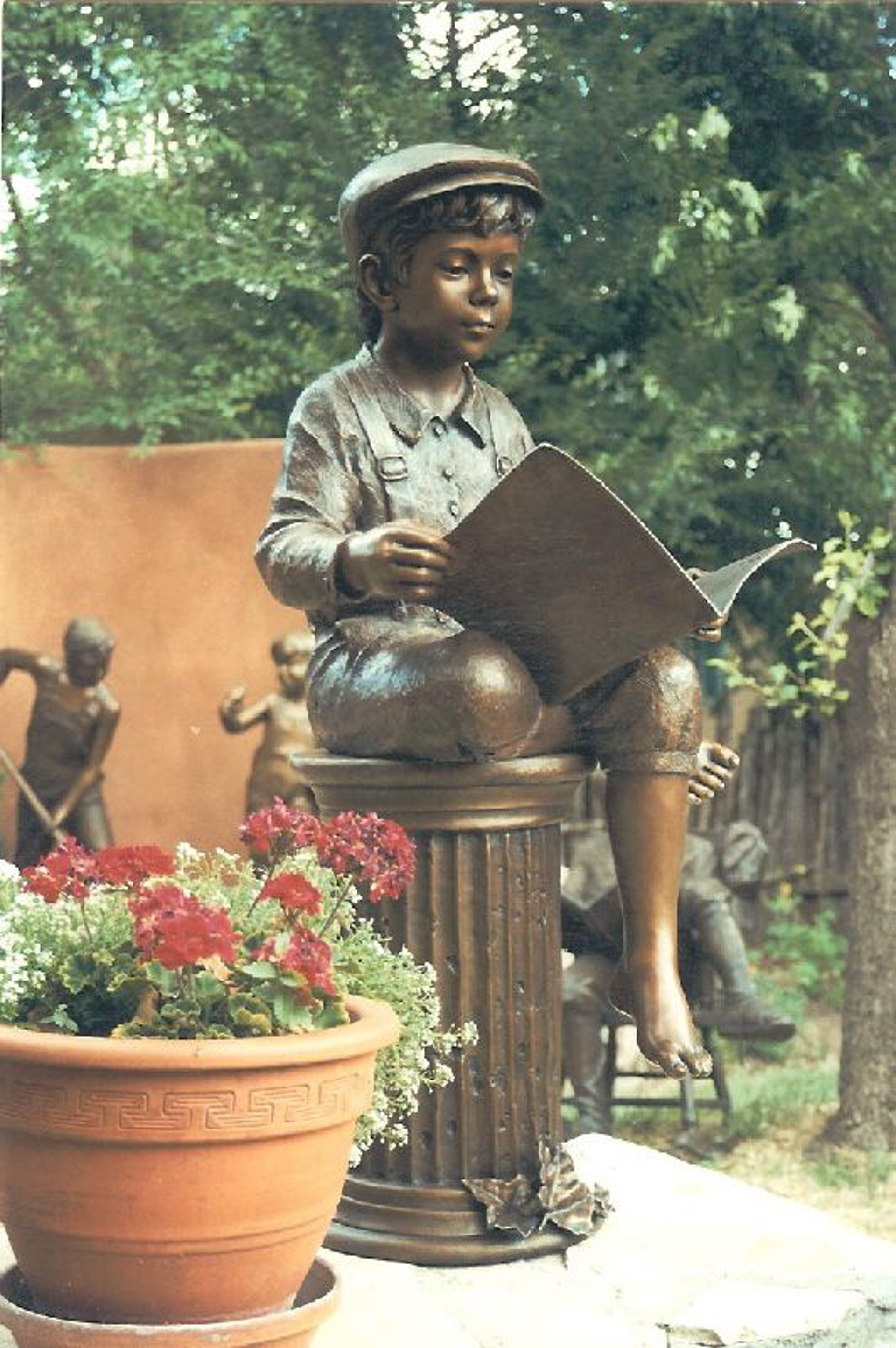 Garden Boy with pedestal by L'Deane Trueblood (sculptor)