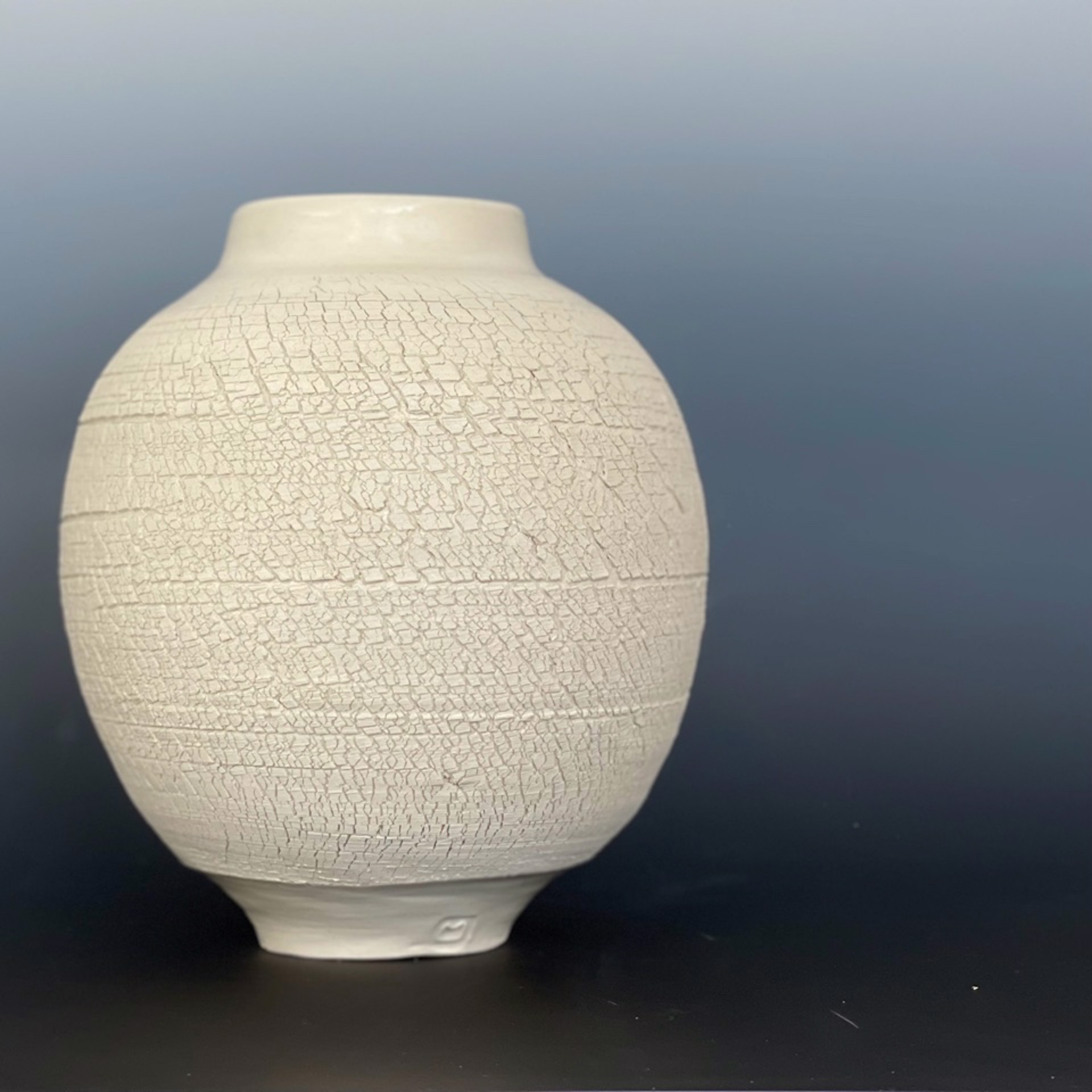 Cream Moon Vase by Mary Roberts