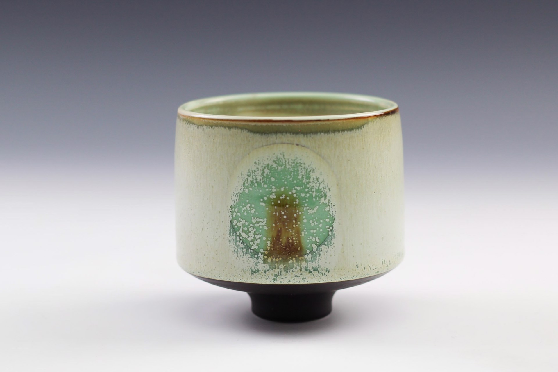 Green Dot Tea Bowl by Charlie Olson