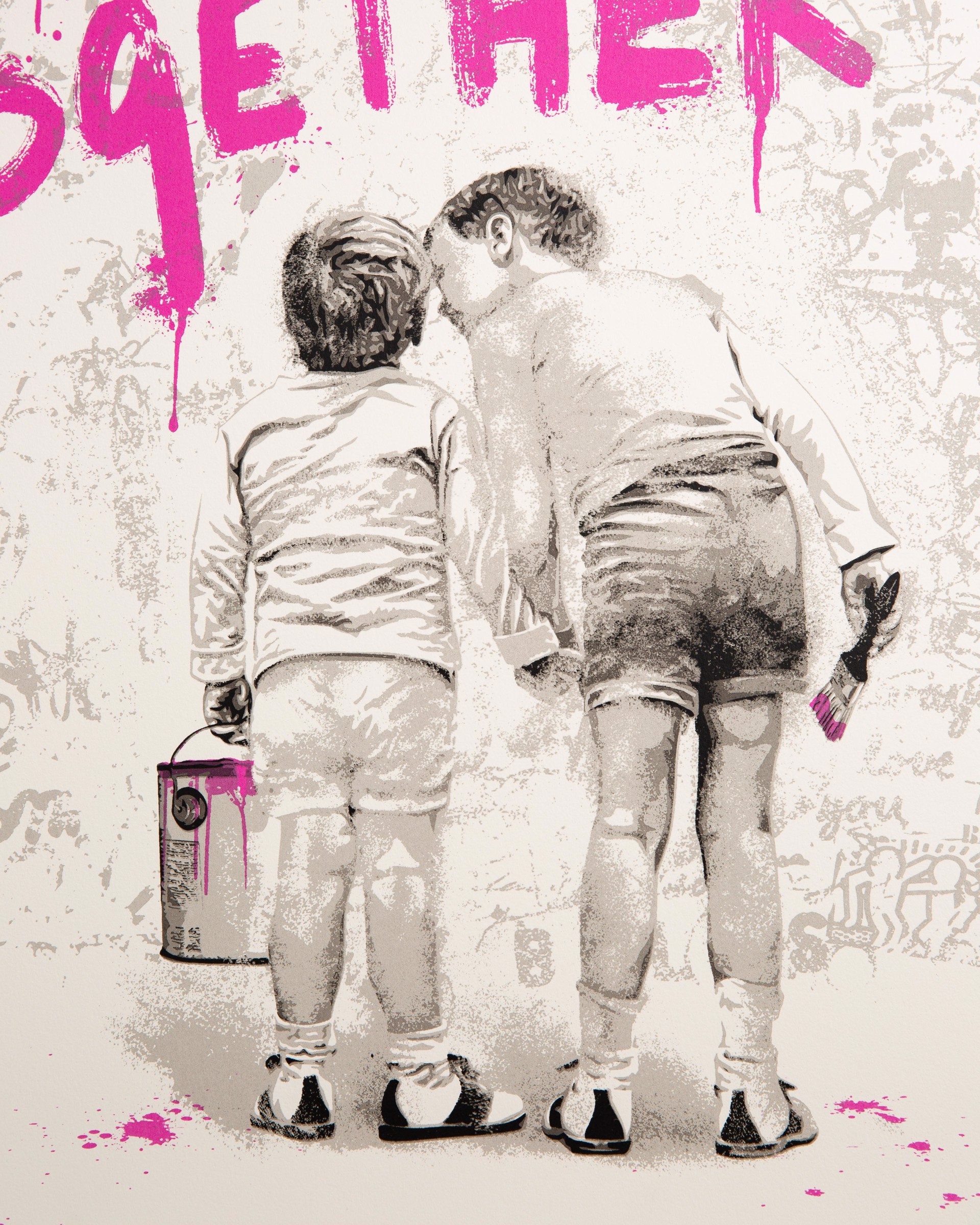 We are all in this together (Fuchsia) by Mr.Brainwash