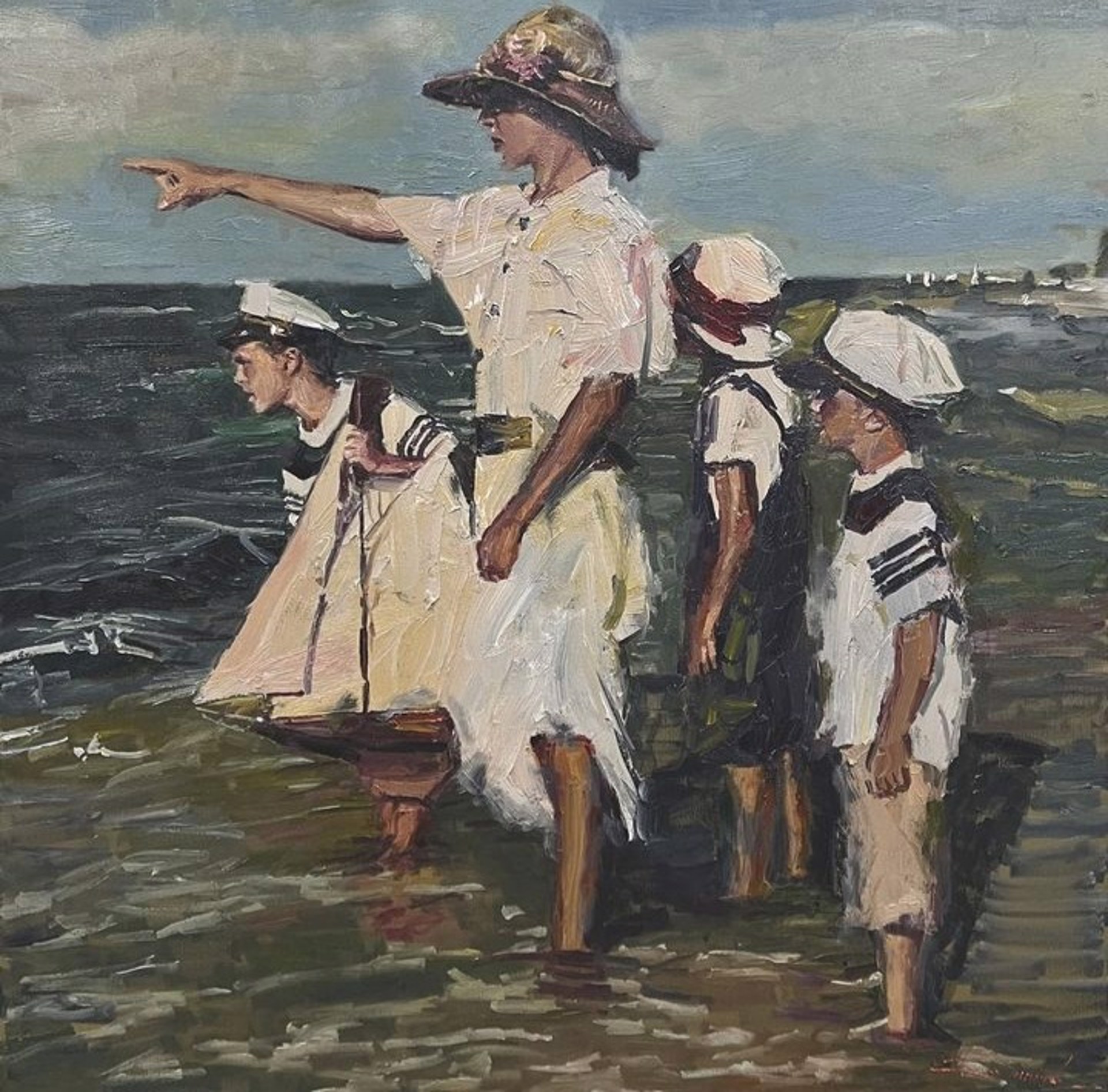 Children at the Beach by C.W. Mundy