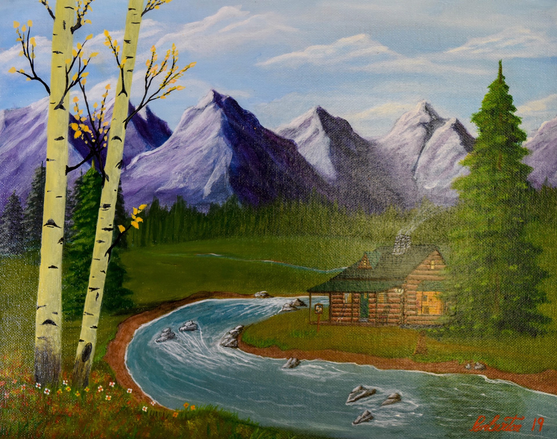 Cabin by the Mountainside by Robert Pemberton