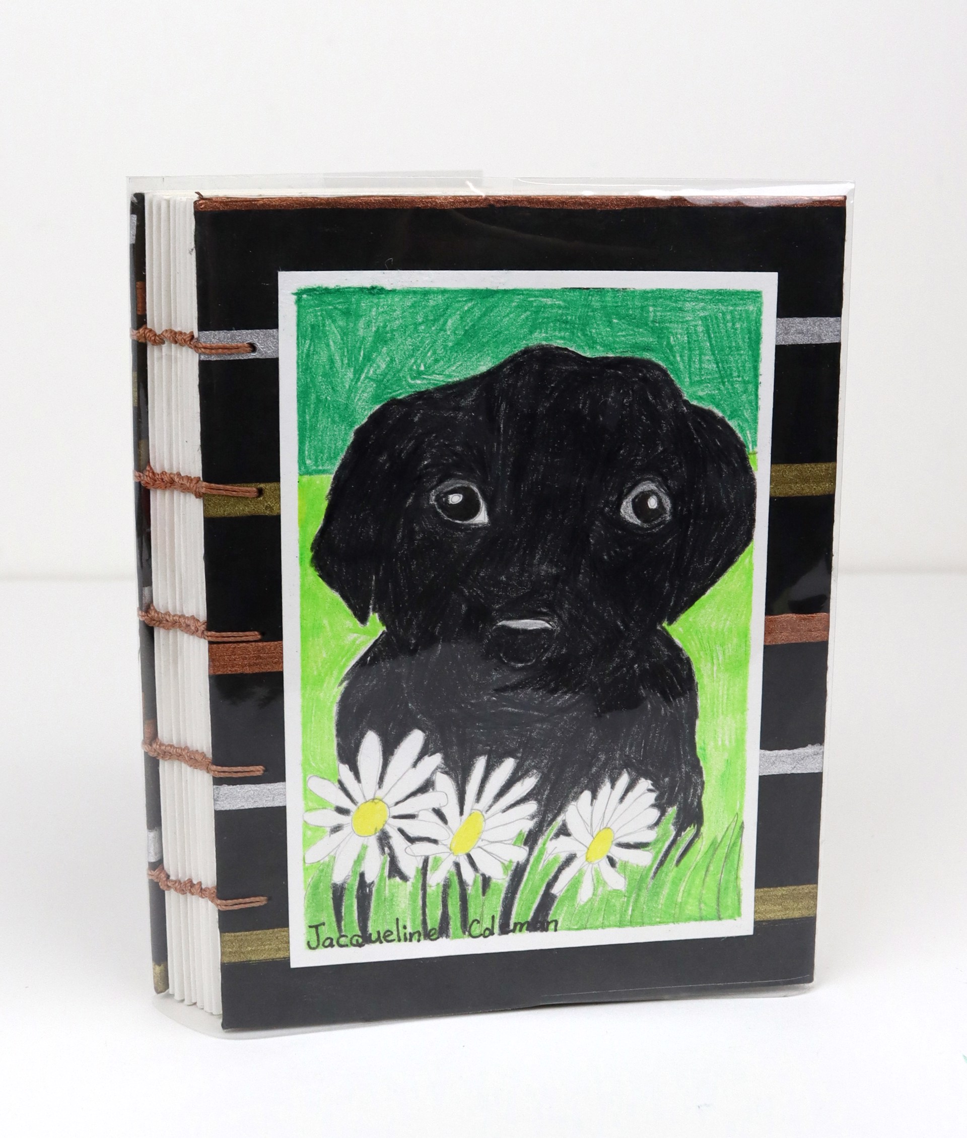 "Puppy Play" Handmade Art Journal by Jacqueline Coleman