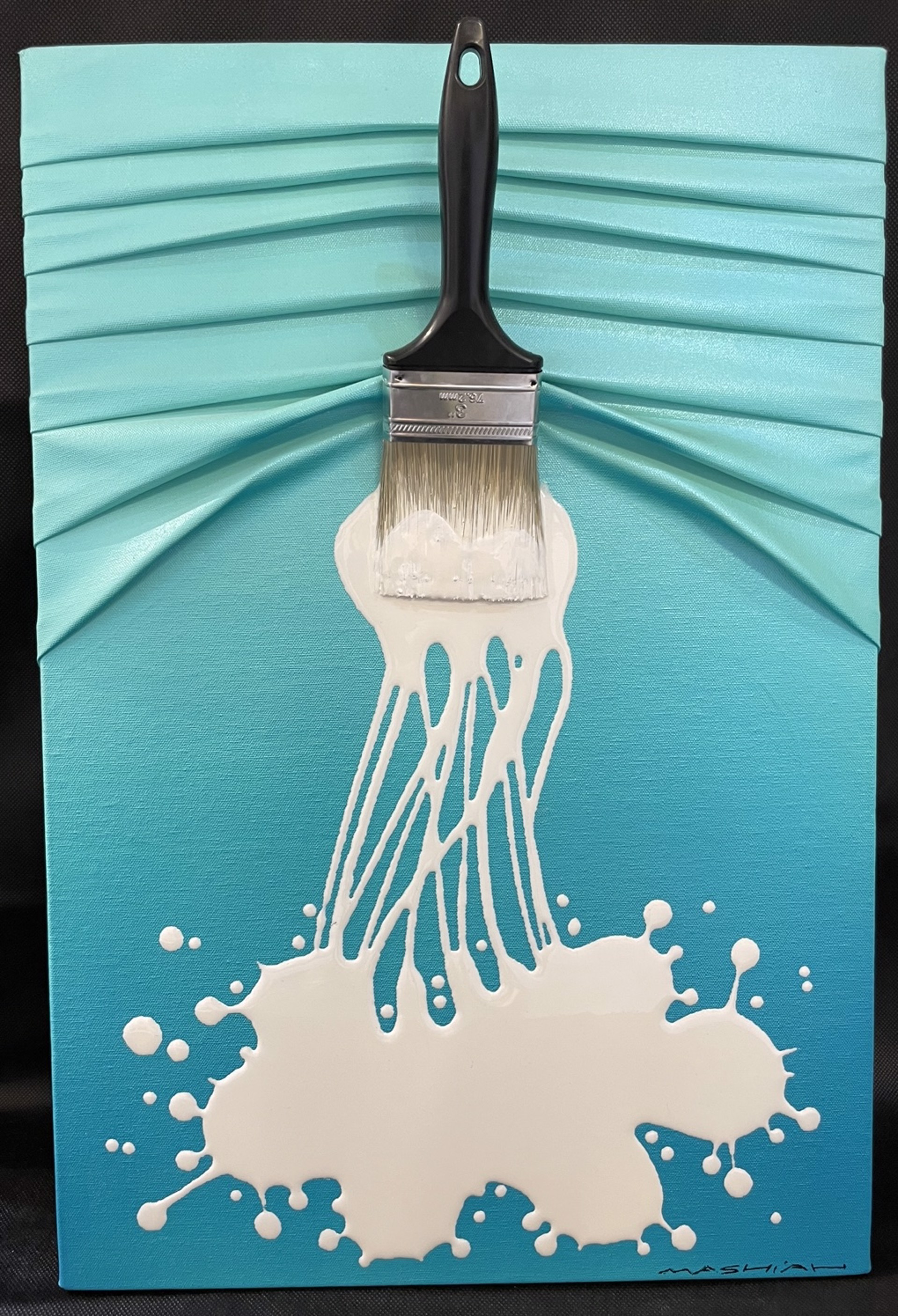White Splash on the Teal Canvas by Brushes and Rollers "Let's Paint" by Efi Mashiah