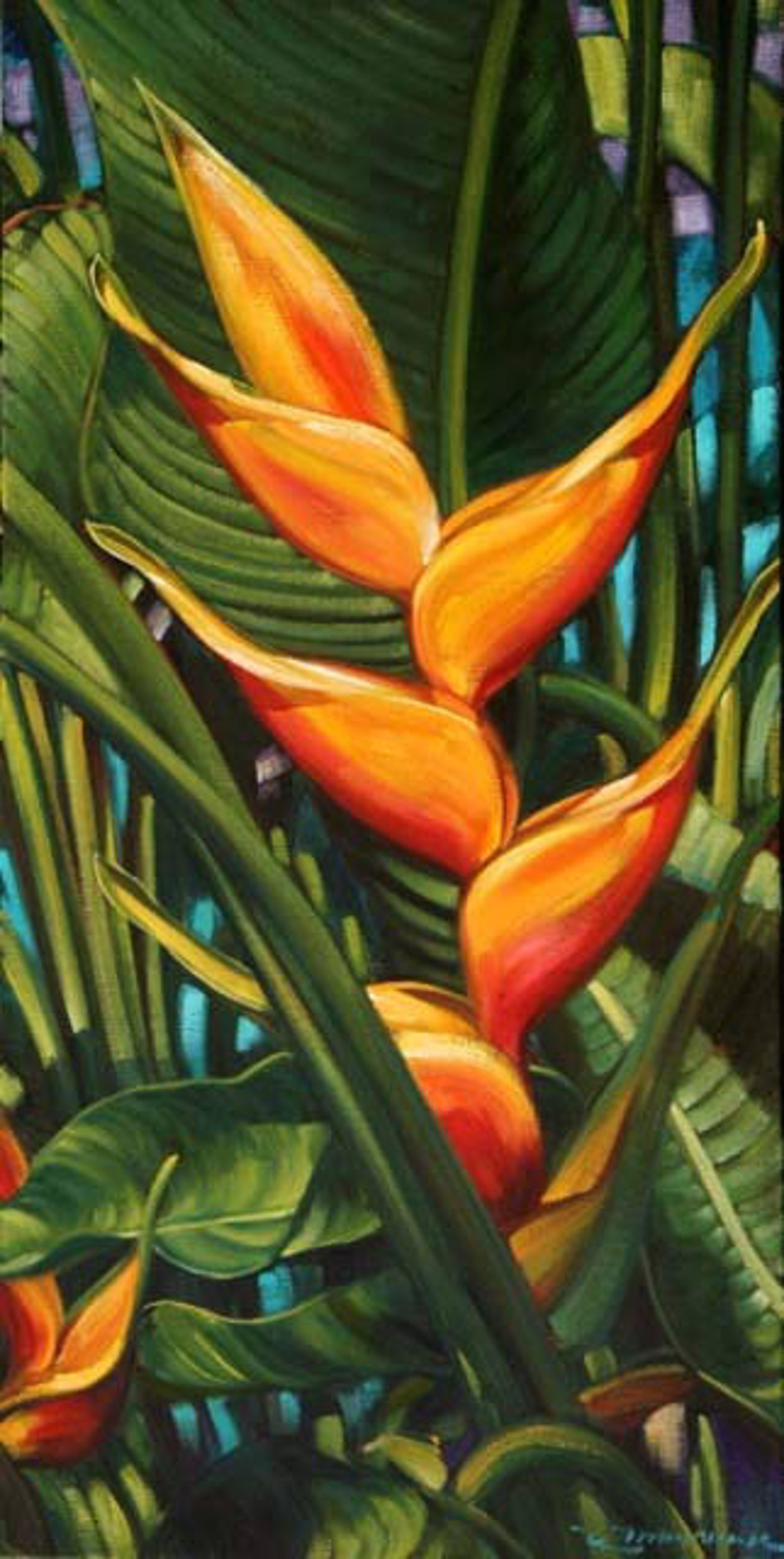 Gecko And Heliconia - SOLD by Commission Possibilities / Previously Sold ZX