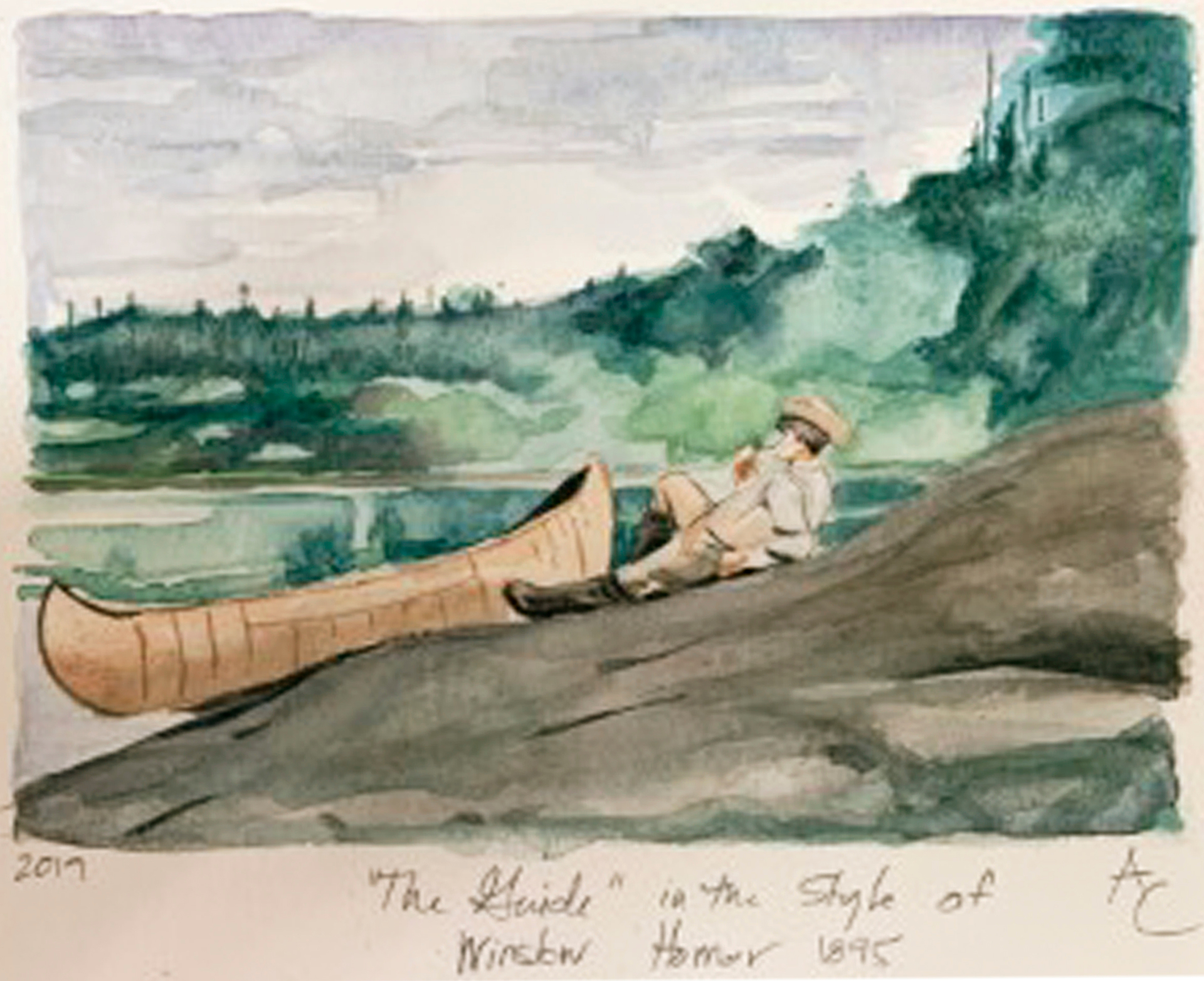 'The Guide' - in the style of Winslow Homer 1895 study by Allison Charles