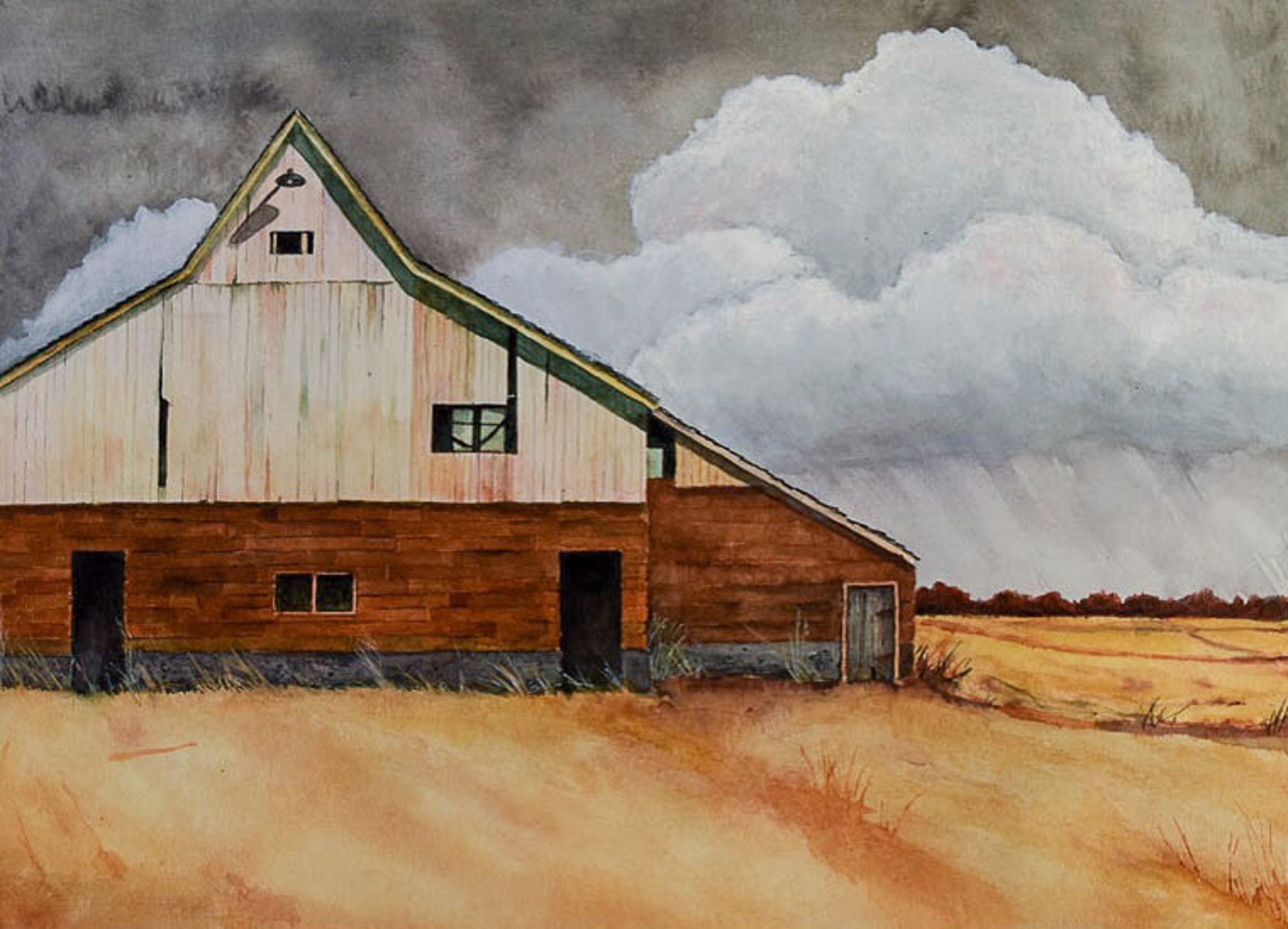 Barn With Grey Skies by Paul Brennan