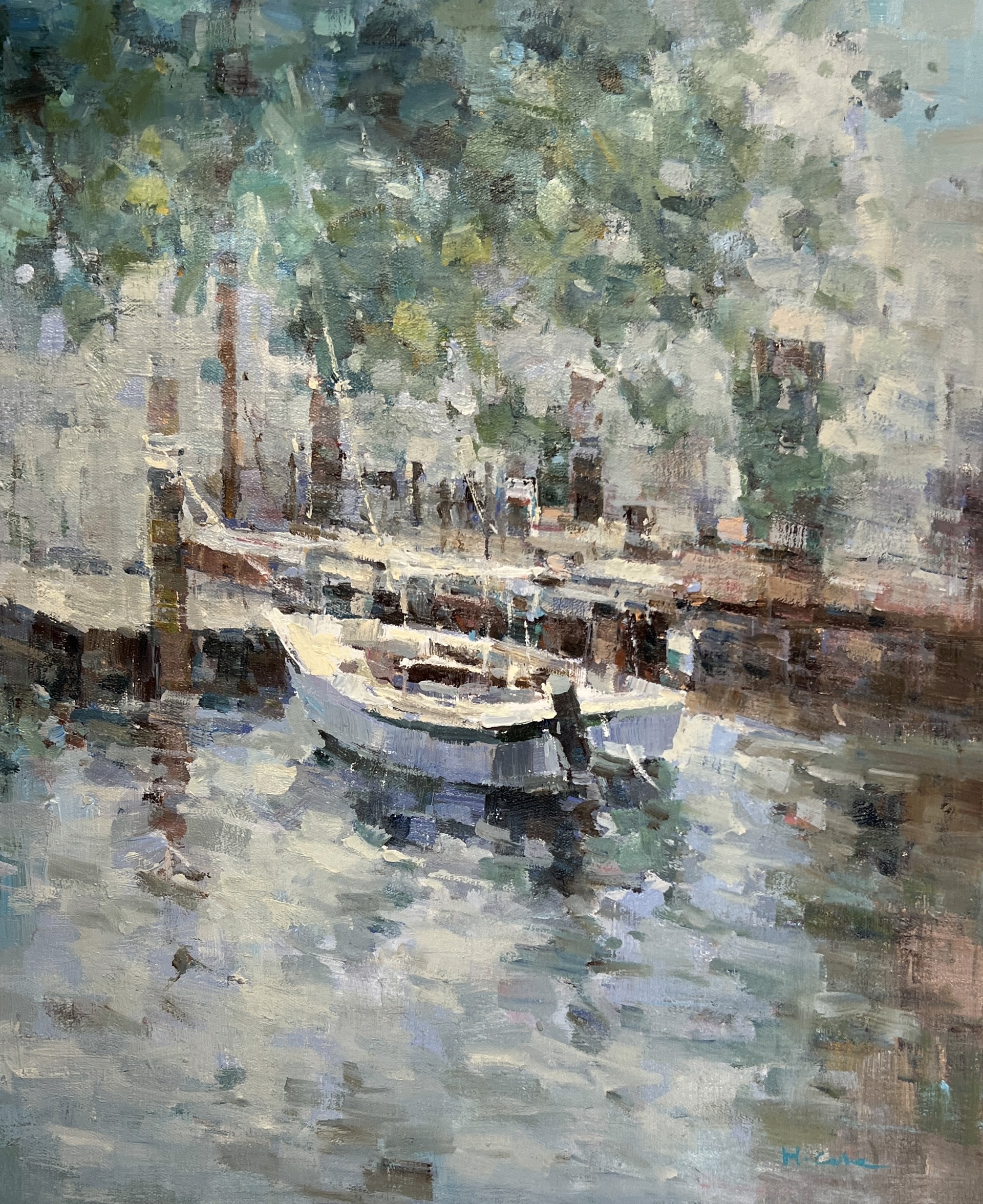 BOAT AT DOCK by H COLE