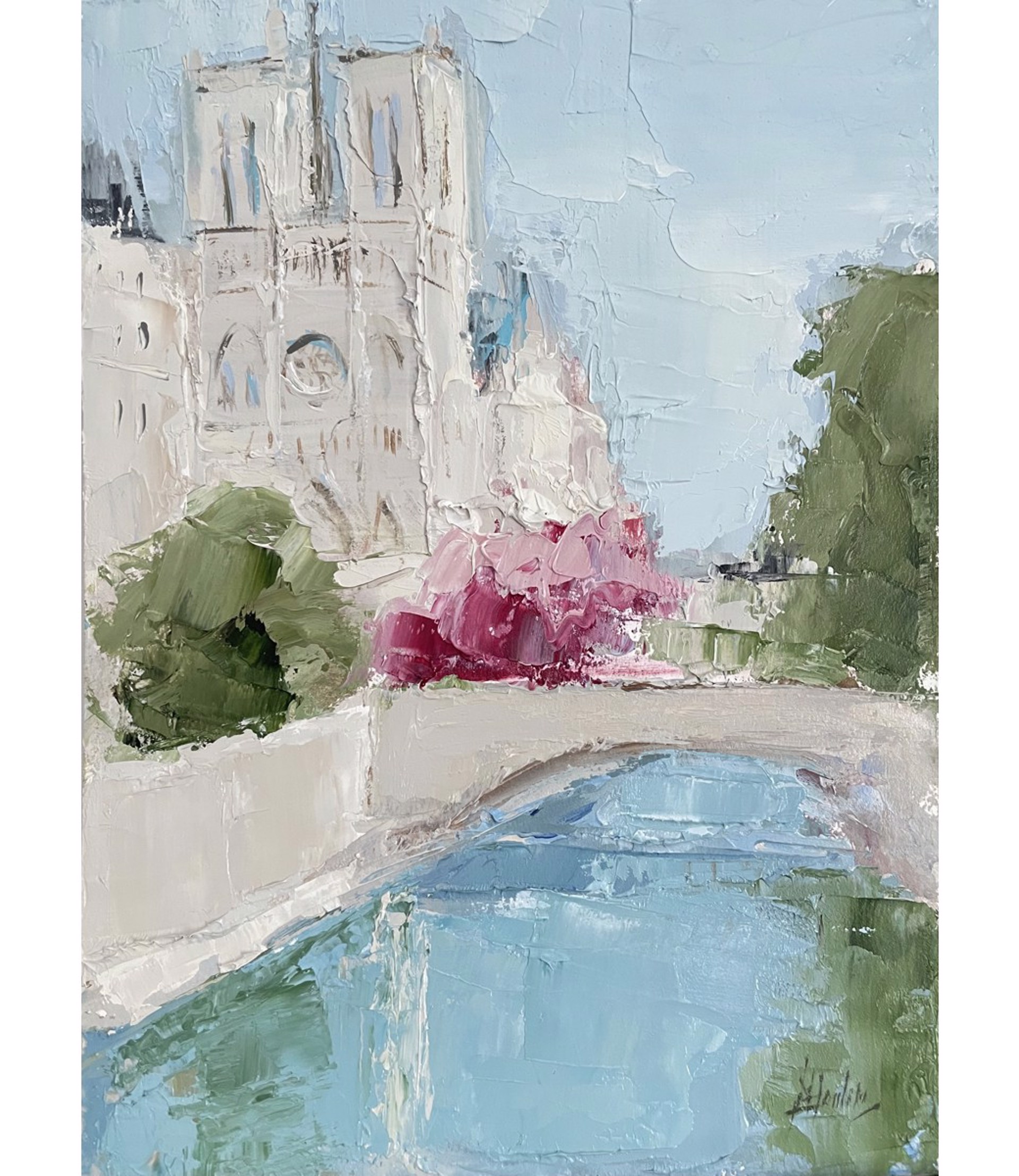 Notre Dame with Spire, Paris by Barbara Flowers
