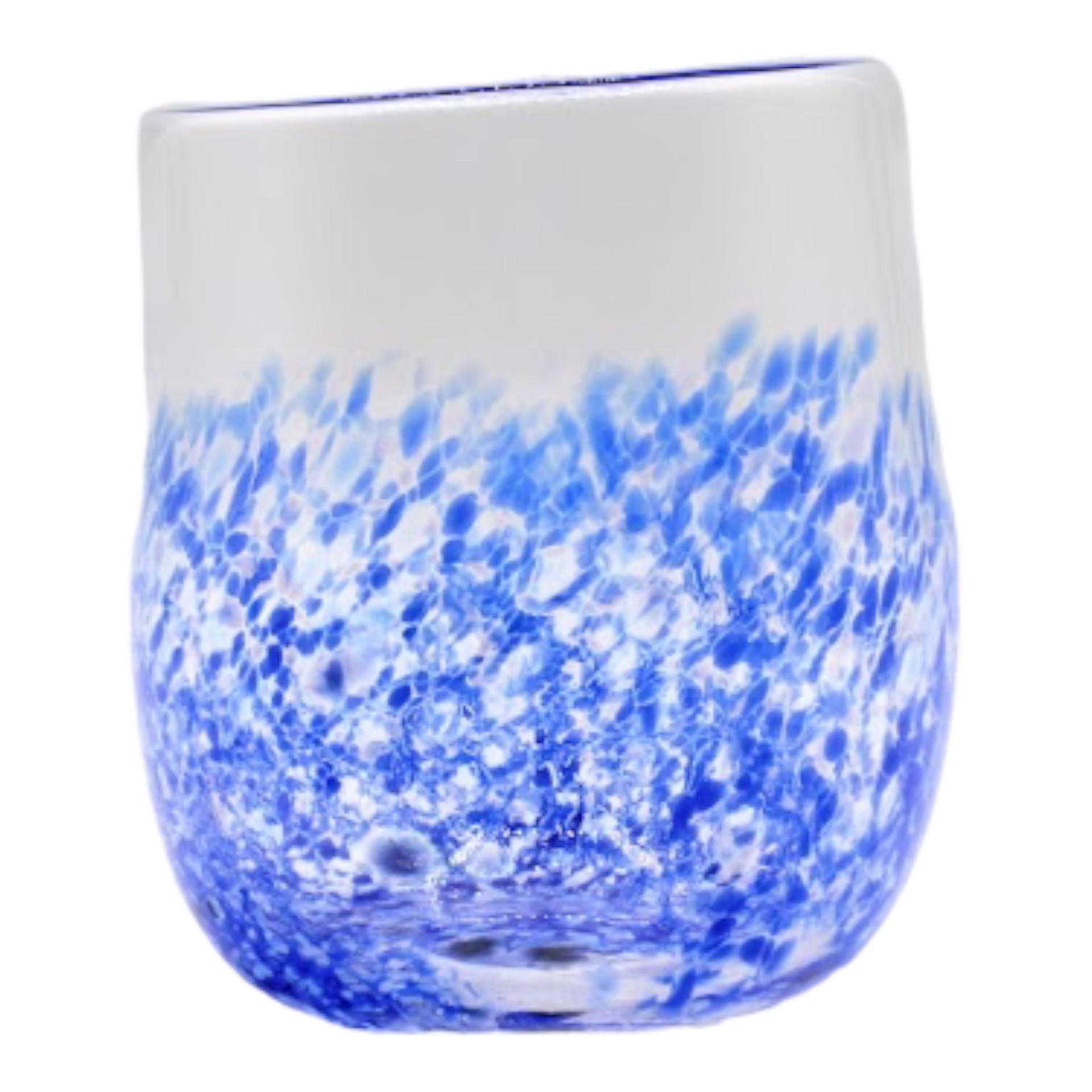 Flat Bottom Hand Blown Glass Cup - Royal by Katie Sisum