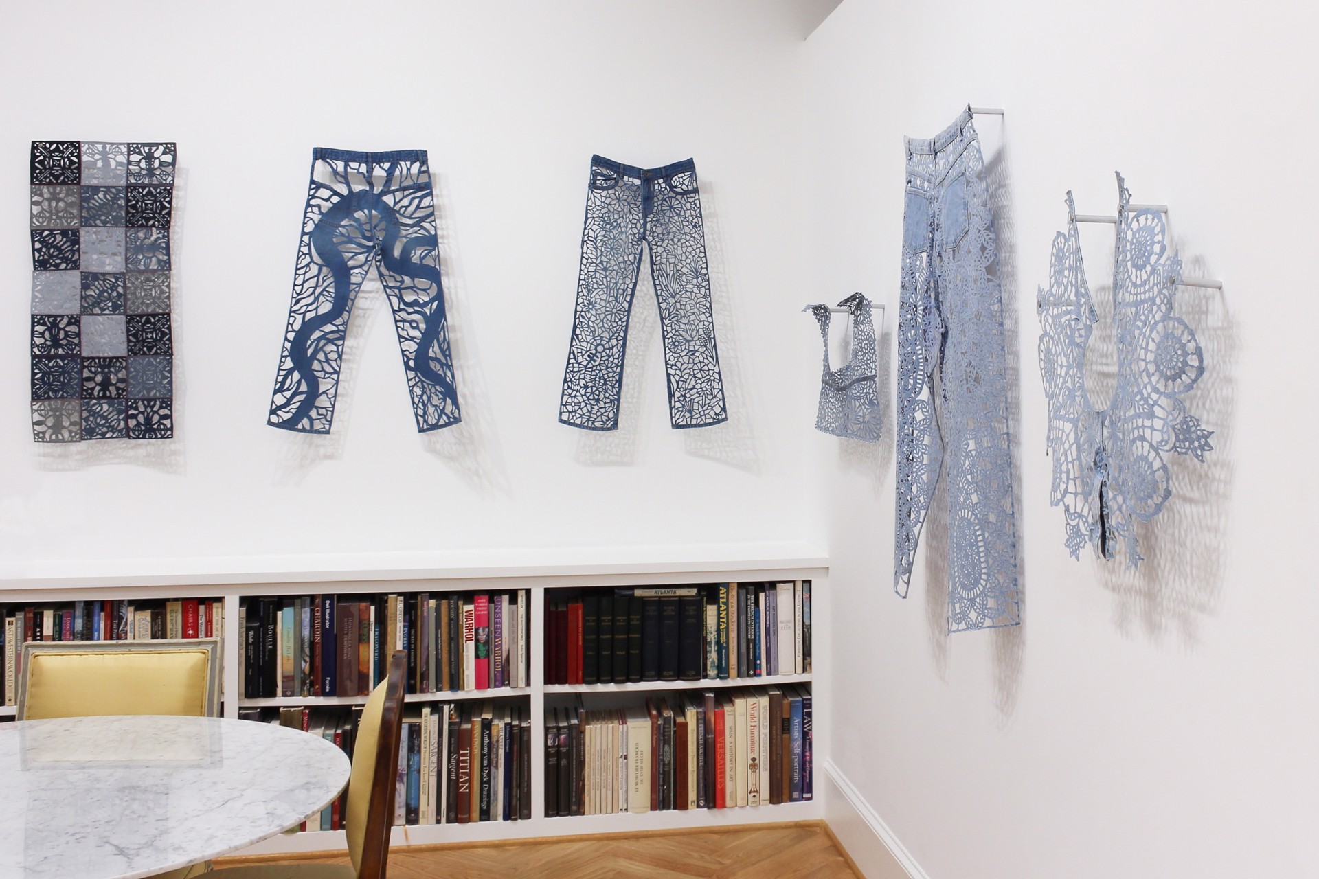 Meticulously Distressed Denim, Lace Patchwork by Libby Newell