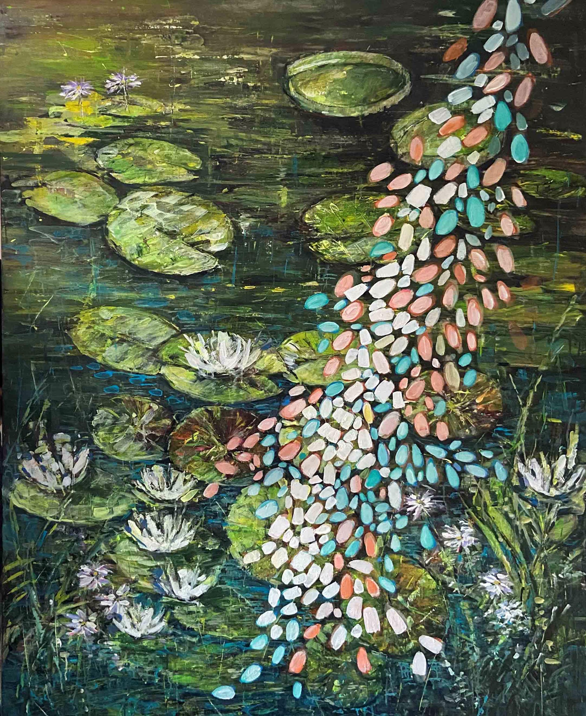 Pond with Color Accents by Marleen De Waele - De Bock