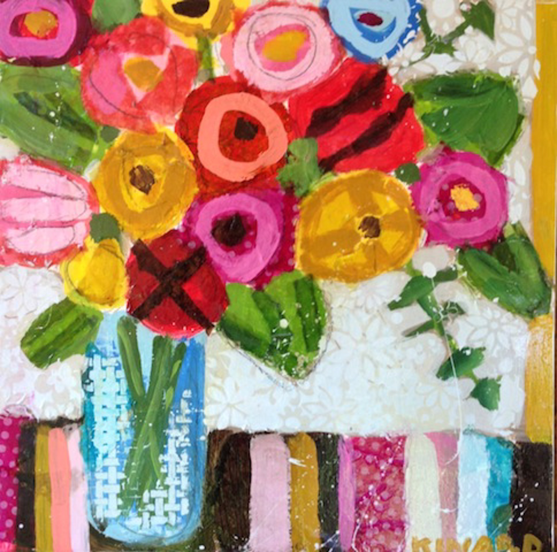 Flowers and Stripes by Christy Kinard