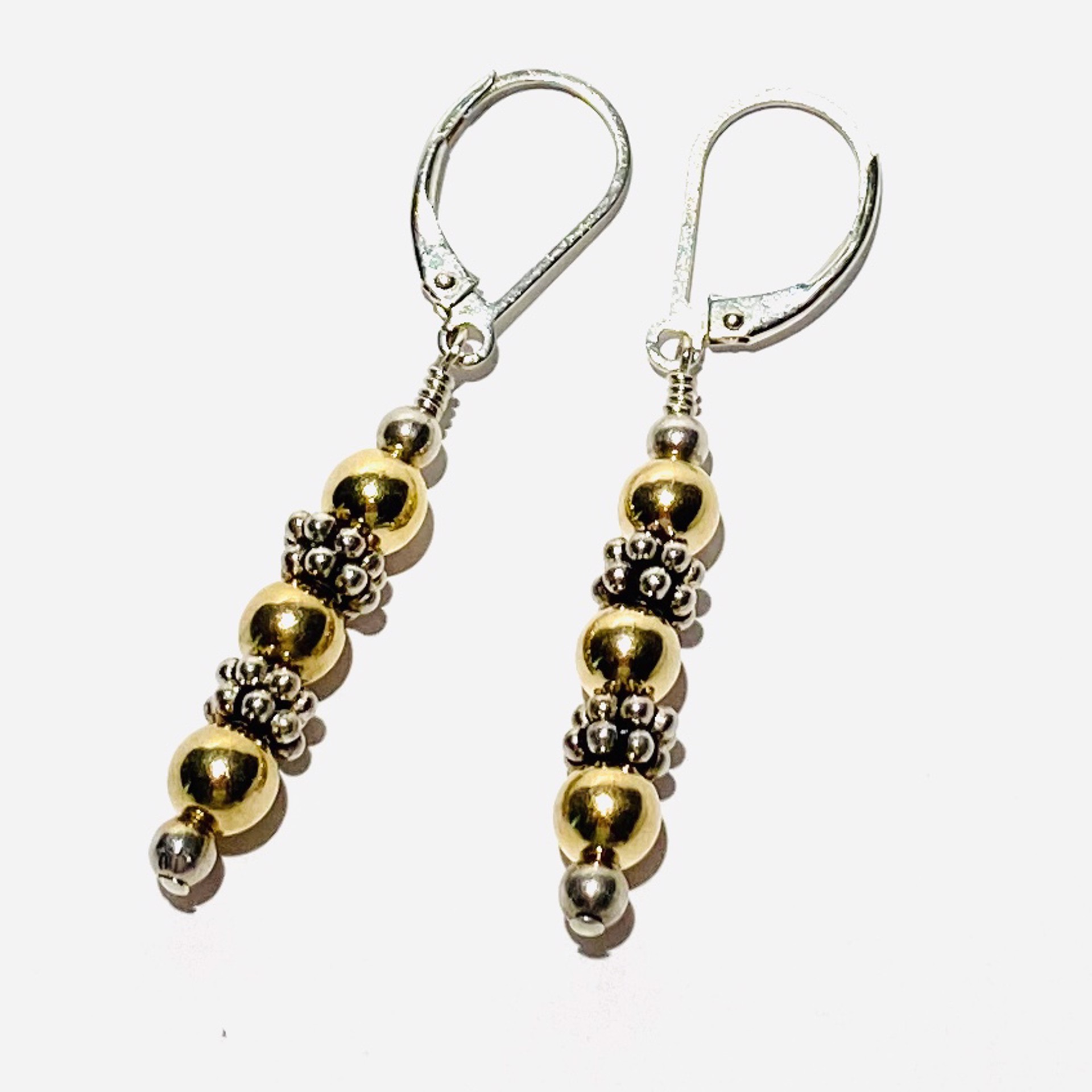 14K GF Beads on Silver Earrings, E88 by Shoshannah Weinisch